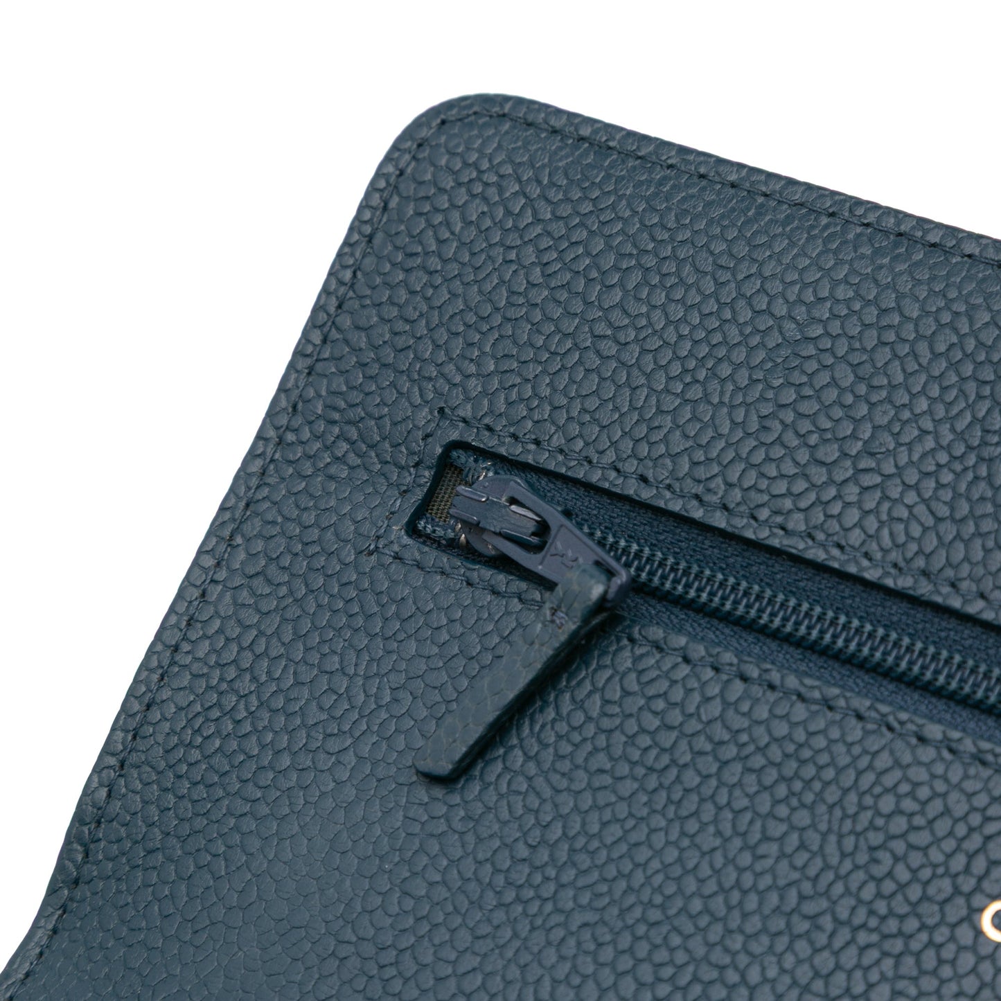Chanel Quilted Caviar Boy Wallet on Chain Blue