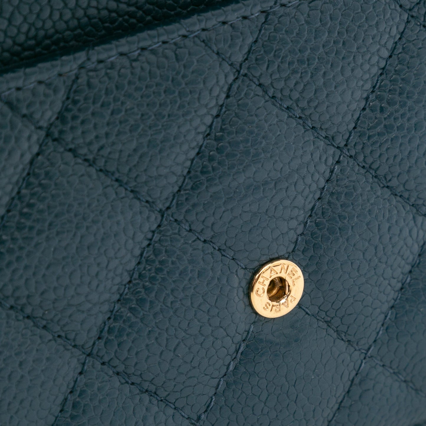 Chanel Quilted Caviar Boy Wallet on Chain Blue