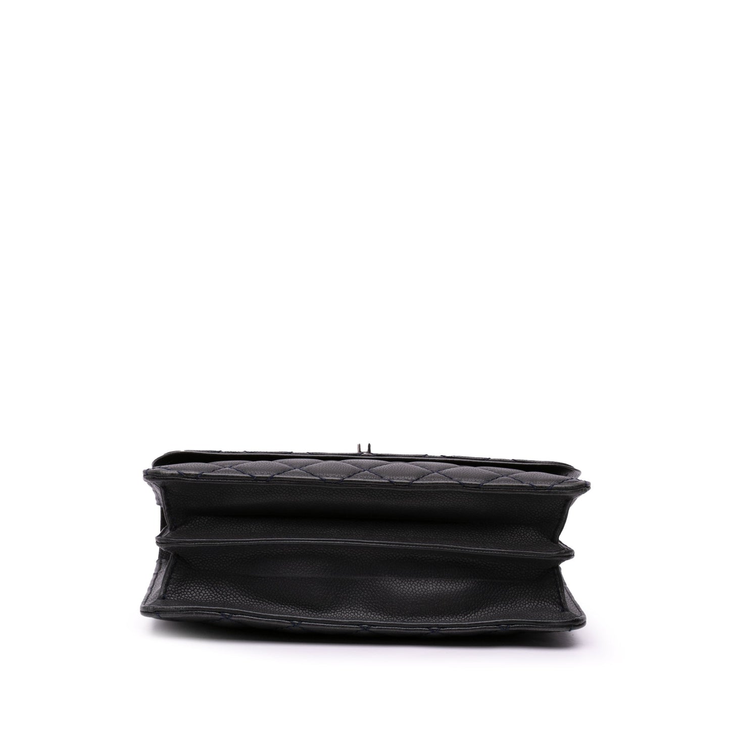 Chanel CC Quilted Caviar Single Flap Black