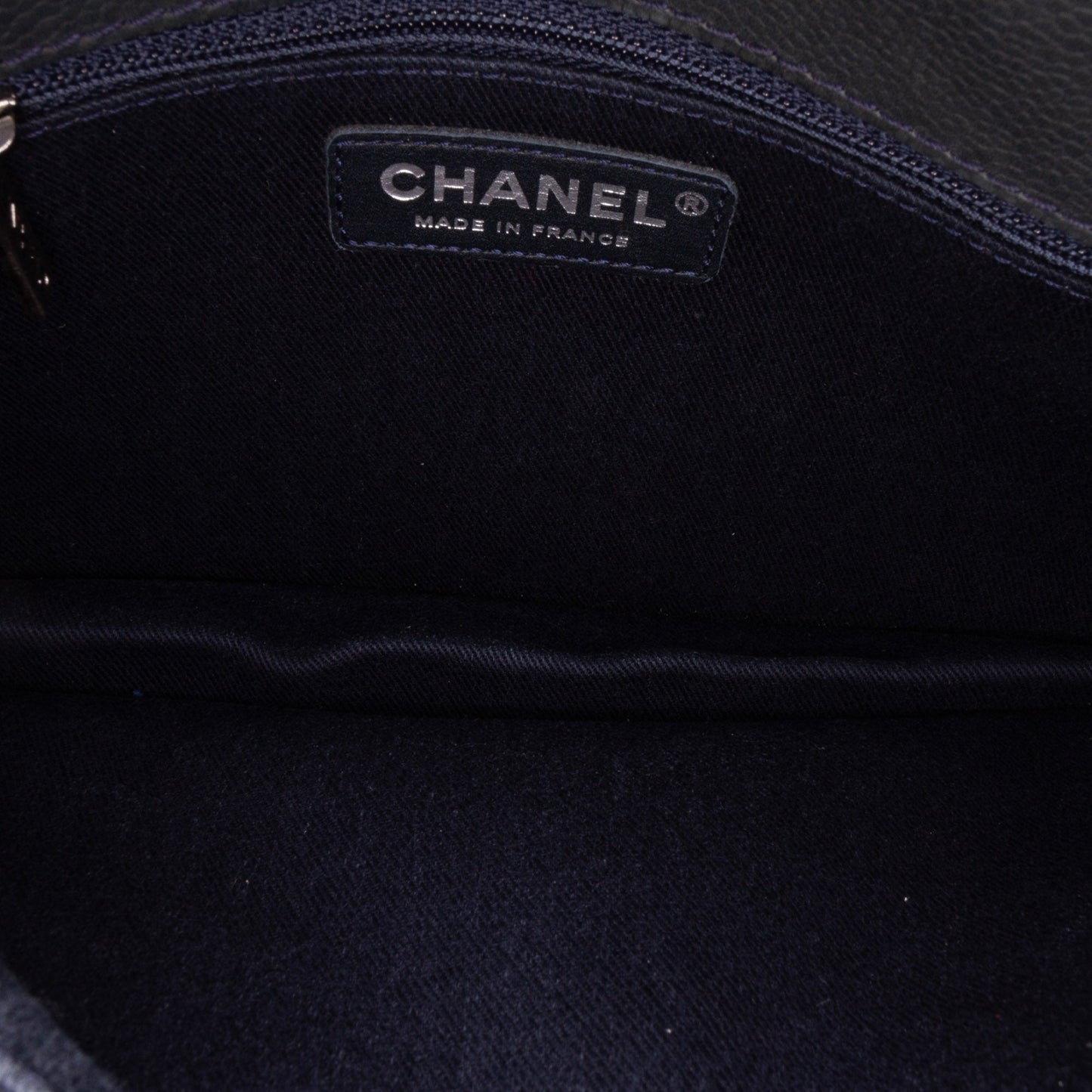 Chanel CC Quilted Caviar Single Flap Black