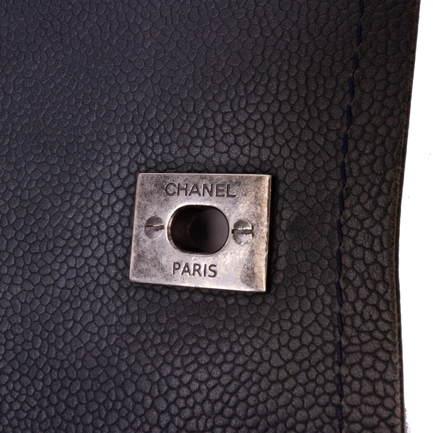 Chanel CC Quilted Caviar Single Flap Black