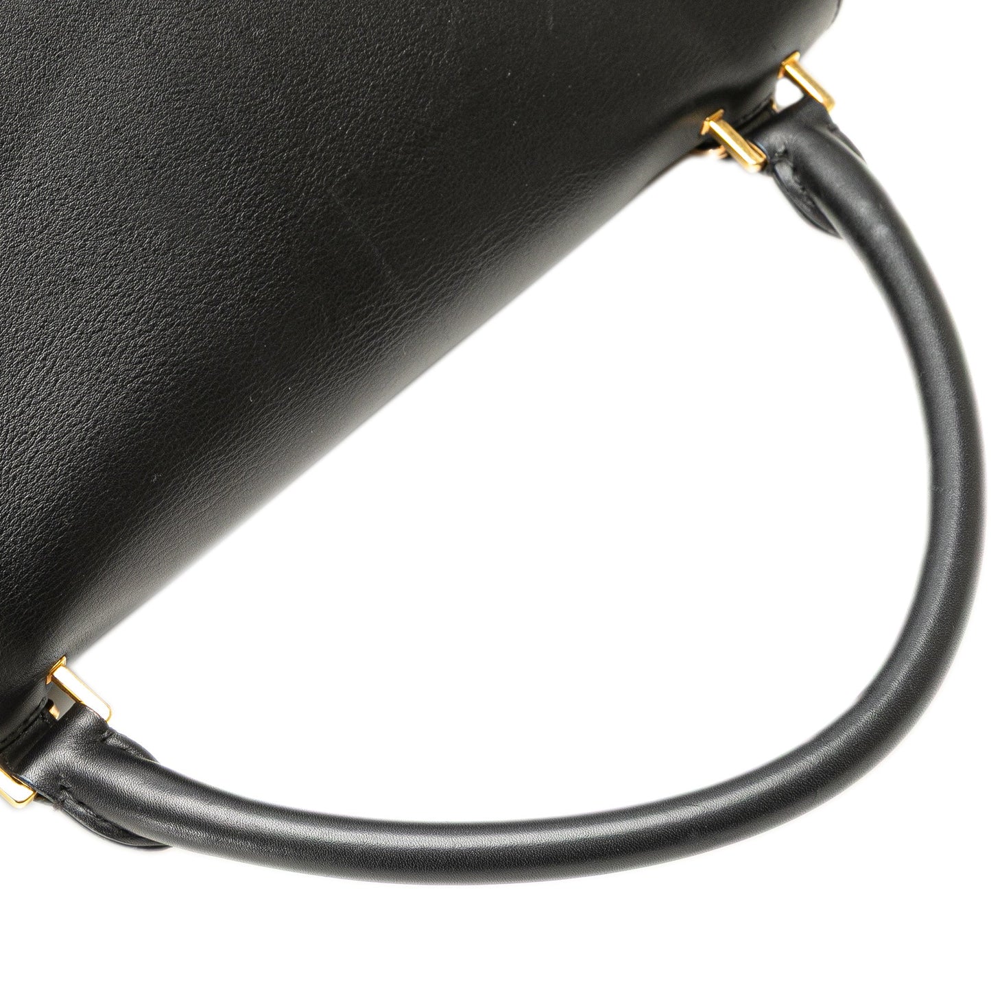 Celine Medium Wool and Calfskin Bicolor Trapeze Satchel Gray