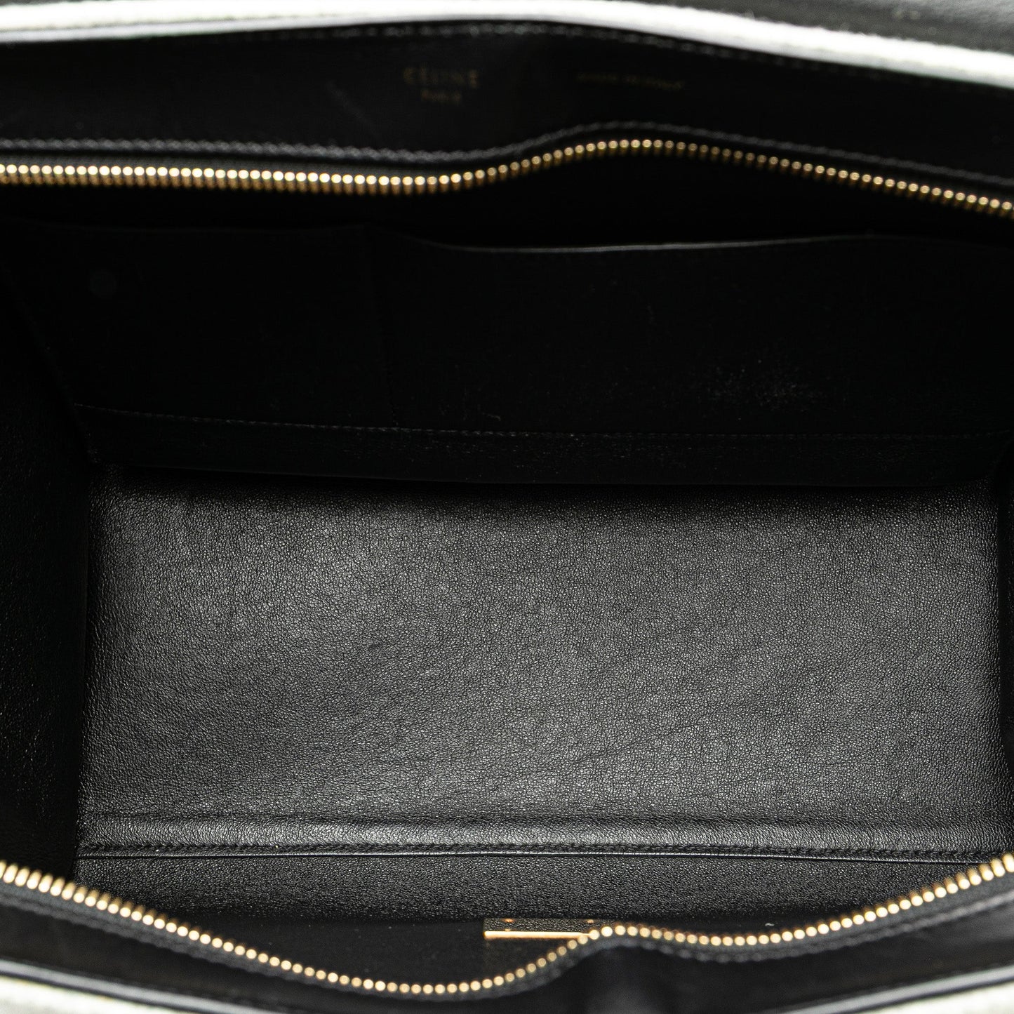 Celine Medium Wool and Calfskin Bicolor Trapeze Satchel Gray