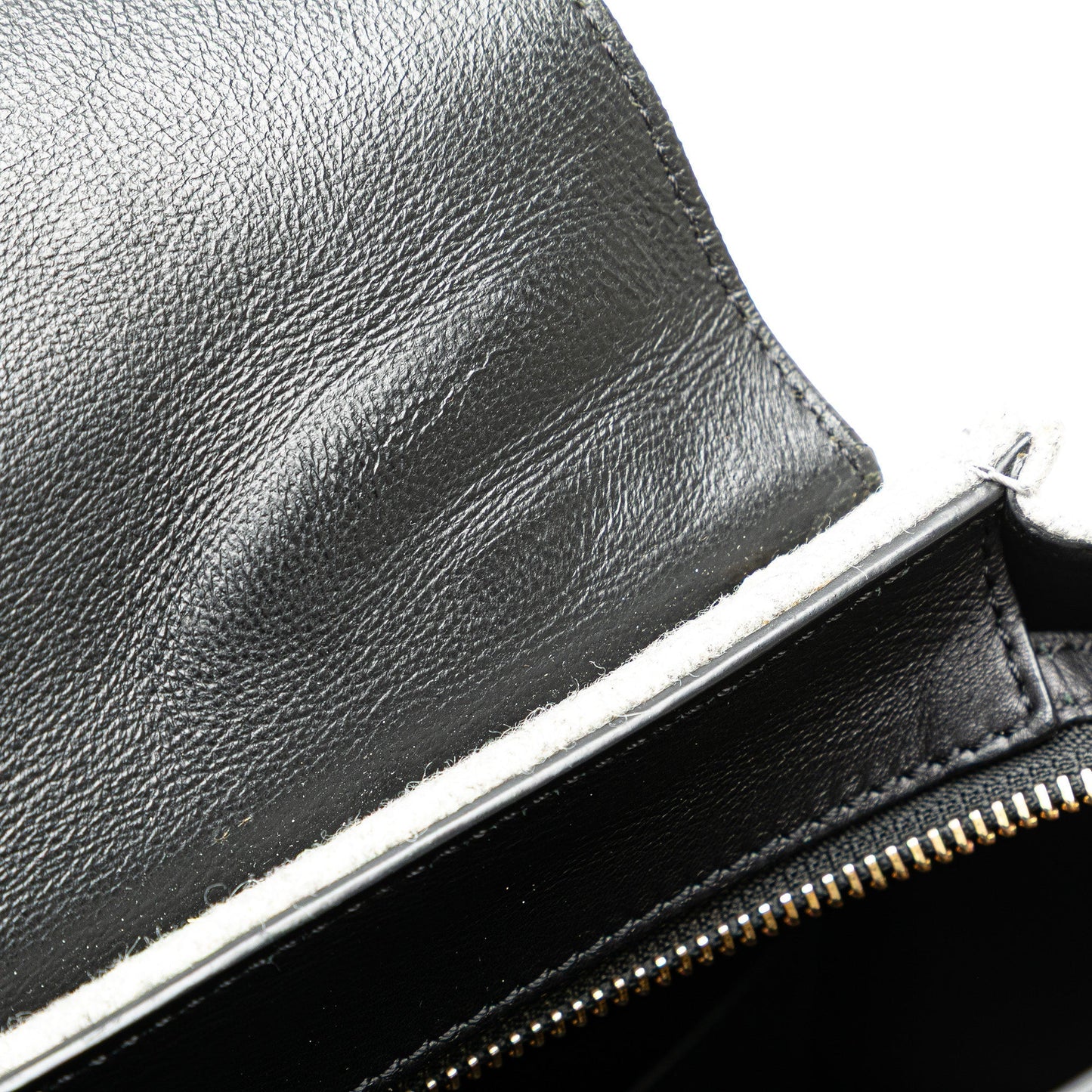 Celine Medium Wool and Calfskin Bicolor Trapeze Satchel Gray