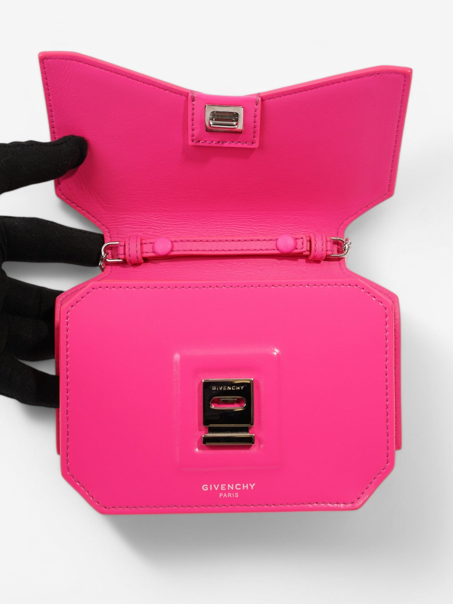 Givenchy Bow Cut Crossbody Neon Pink Leather Mini