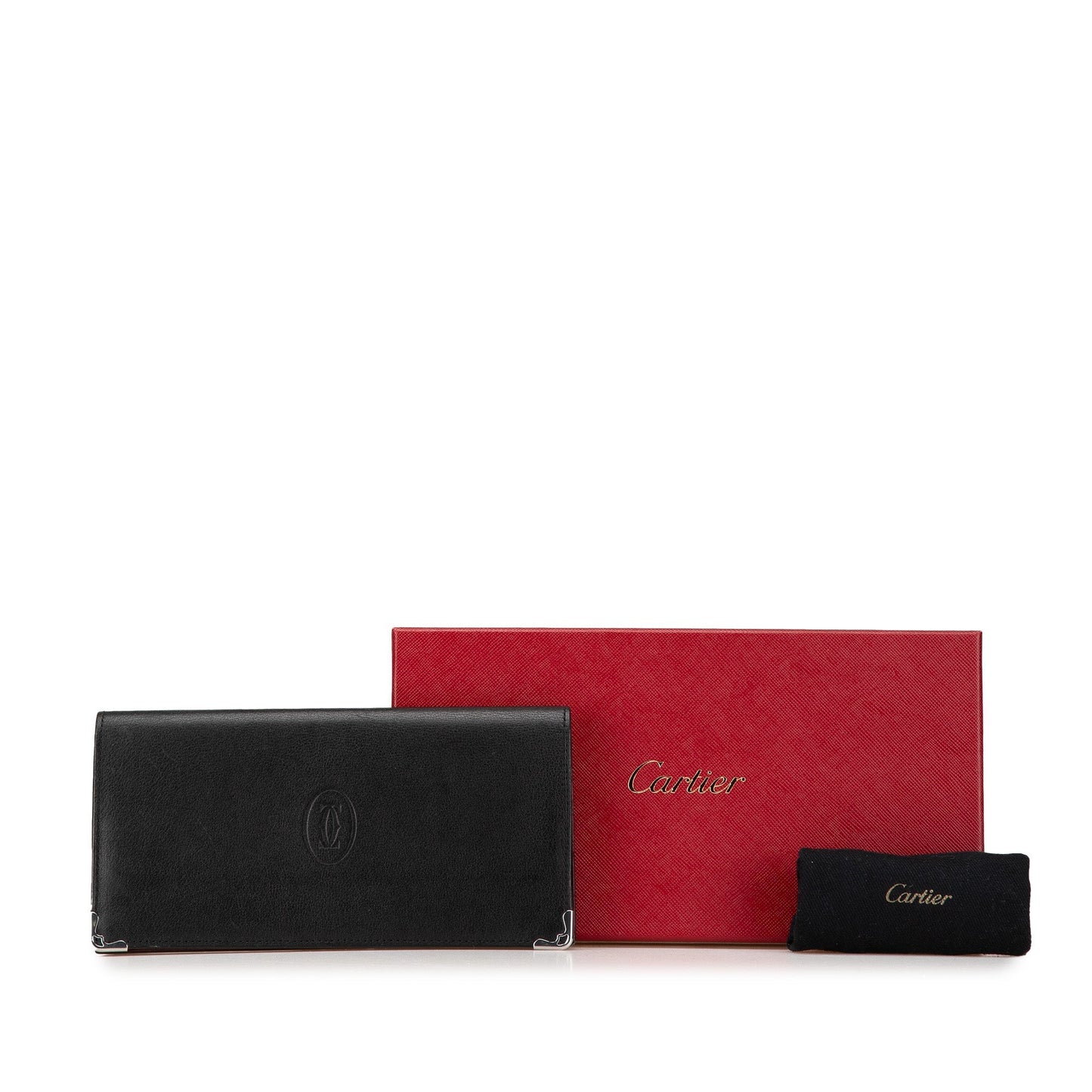 Cartier Leather Must De Cartier Long Wallet Black