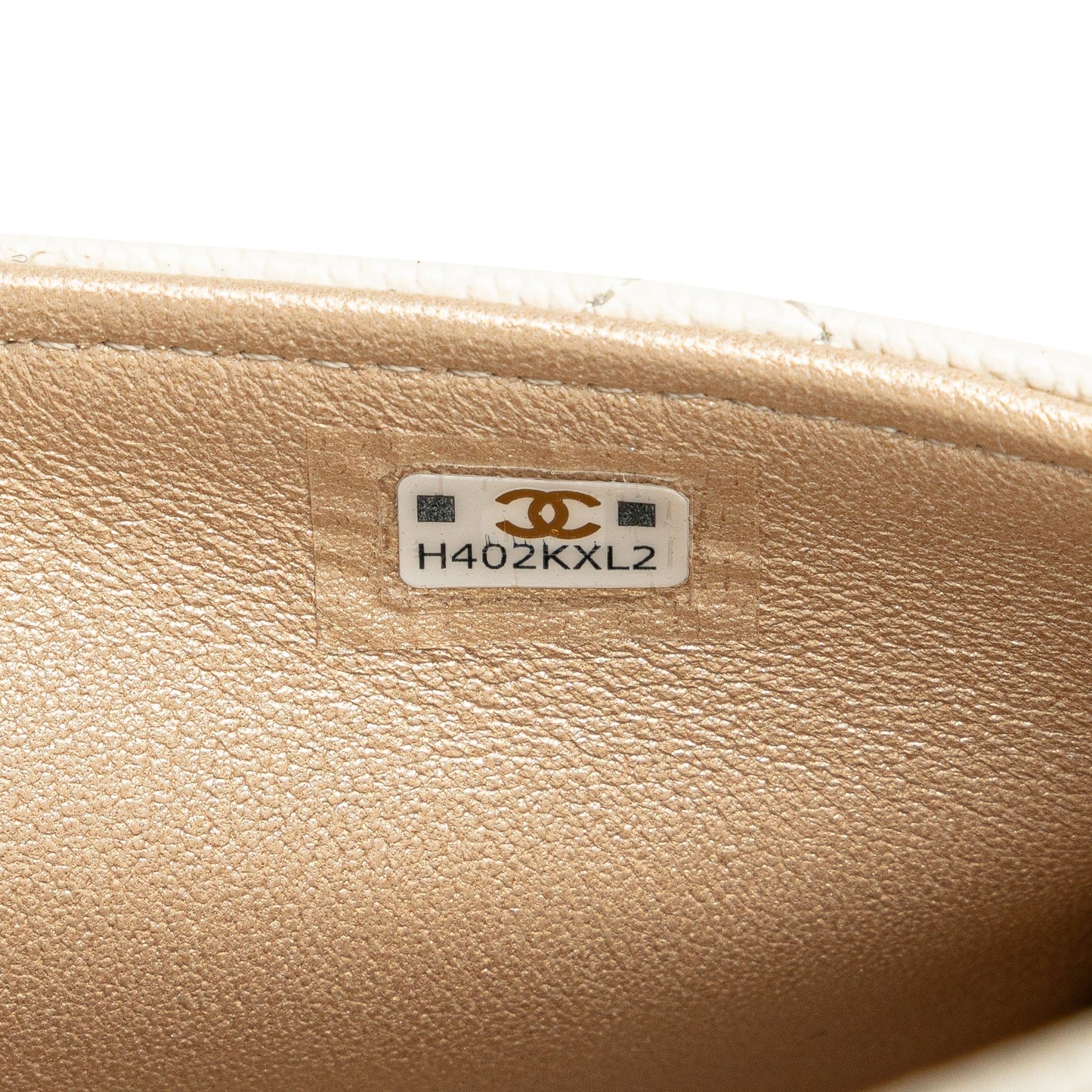 Chanel Quilted Caviar Frame Flap Clutch with Chain White