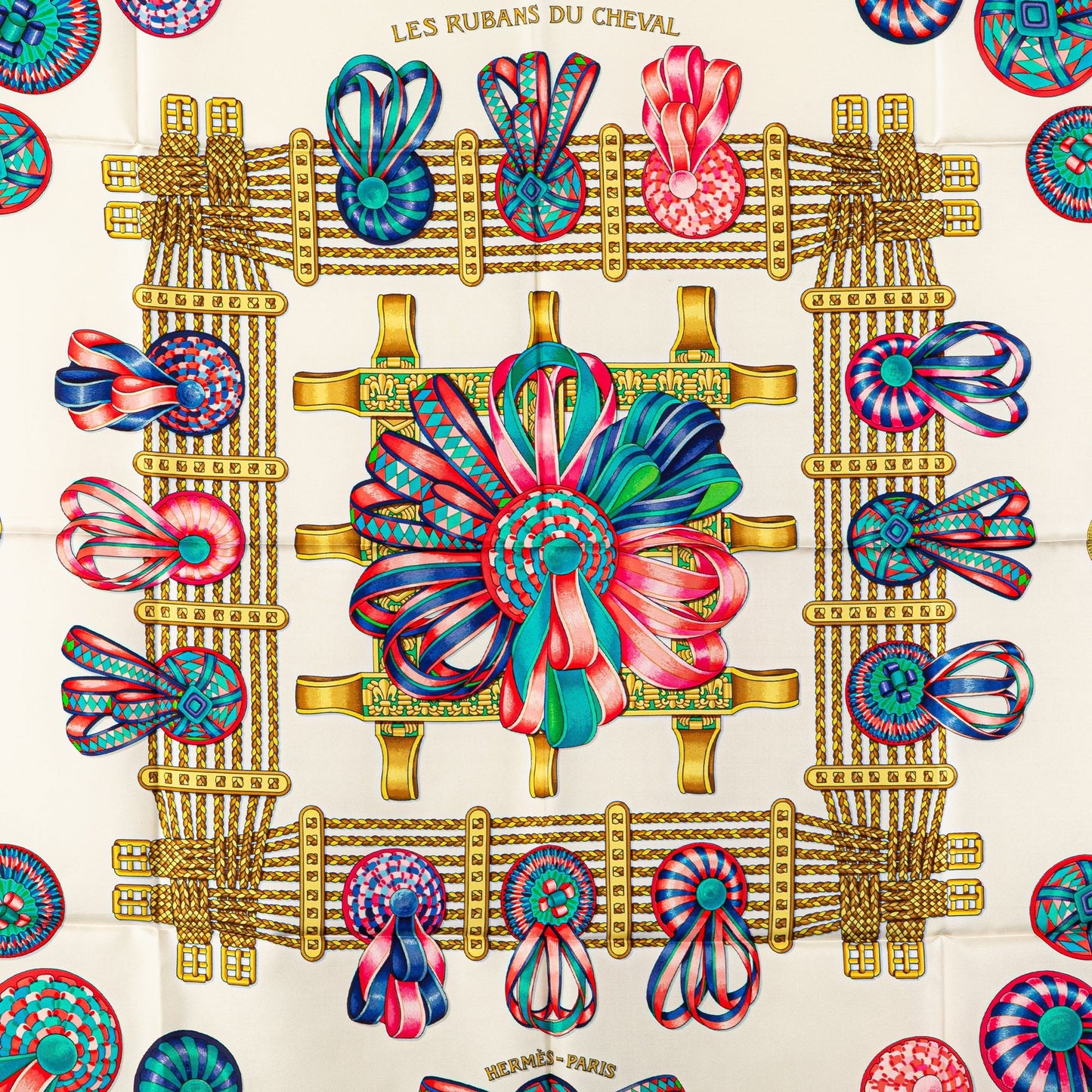 Sattars Les Rubans du Cheval Silk Scarf White