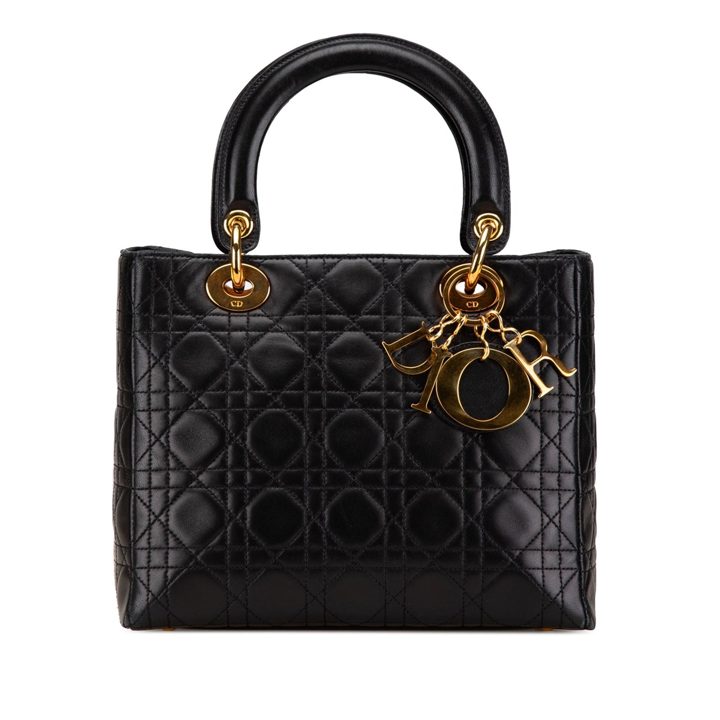 Dior Medium Lambskin Cannage Lady Dior Black