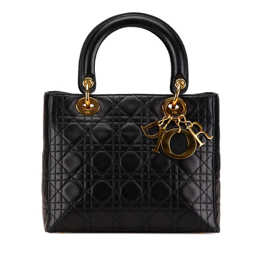 Dior Medium Lambskin Cannage Lady Dior Black
