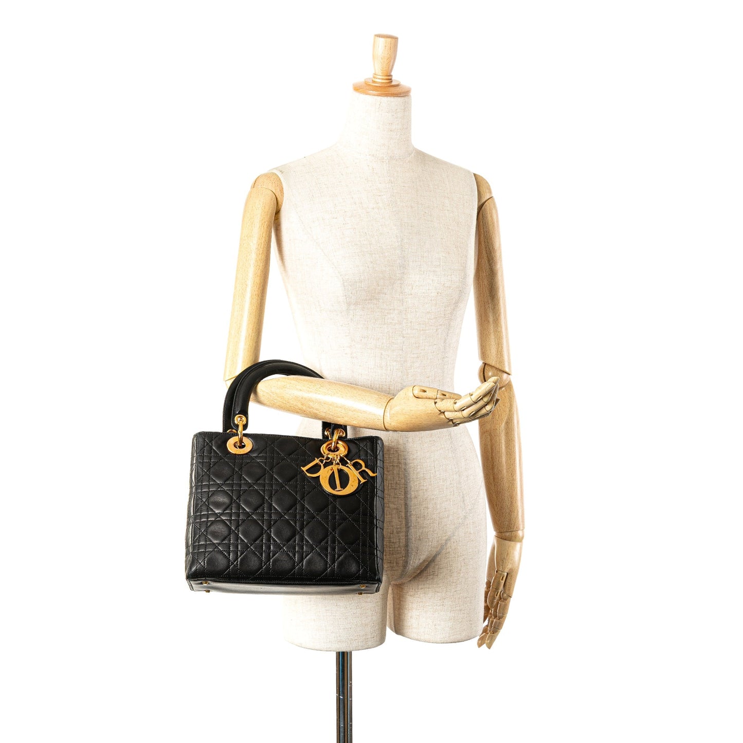 Dior Medium Lambskin Cannage Lady Dior Black