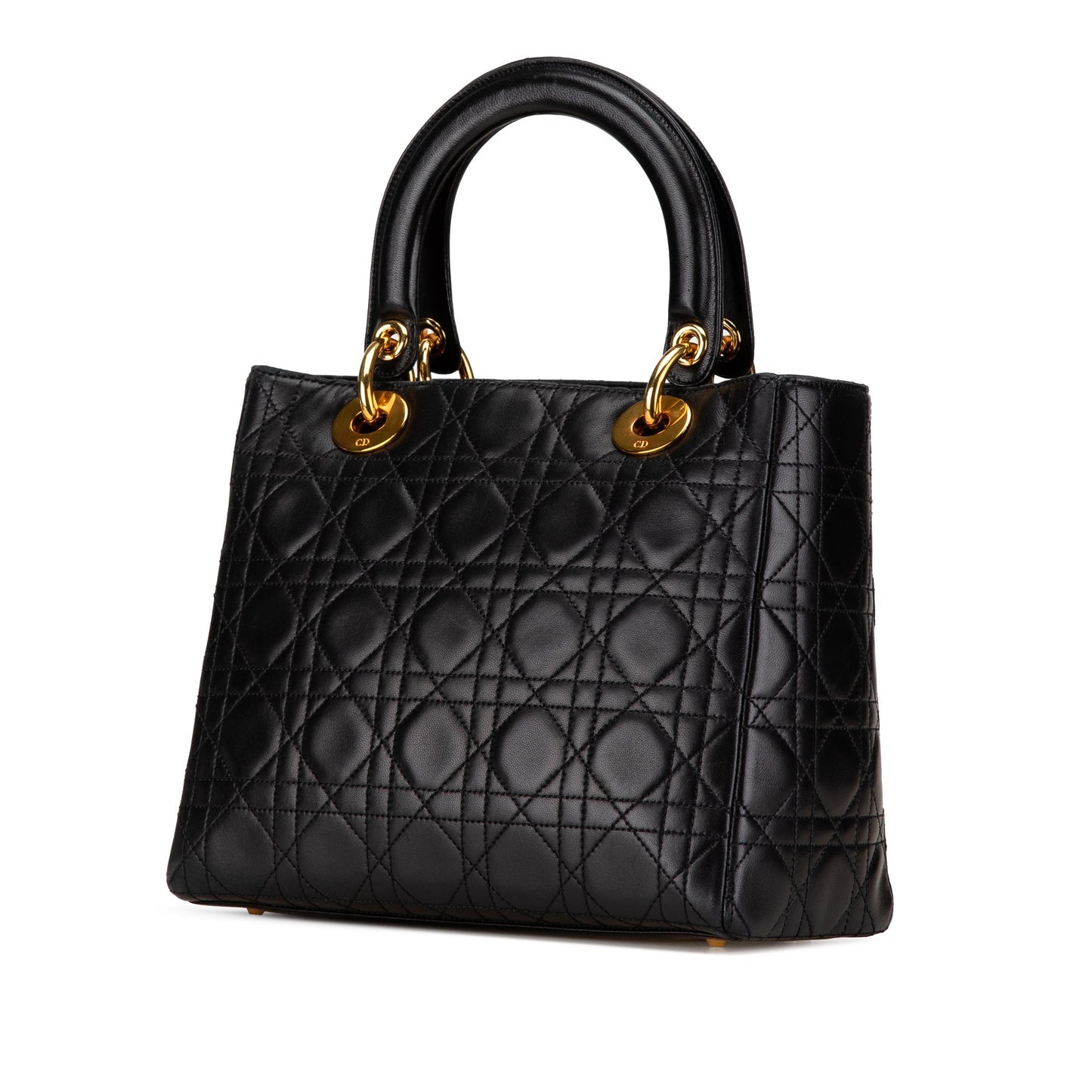 Dior Medium Lambskin Cannage Lady Dior Black