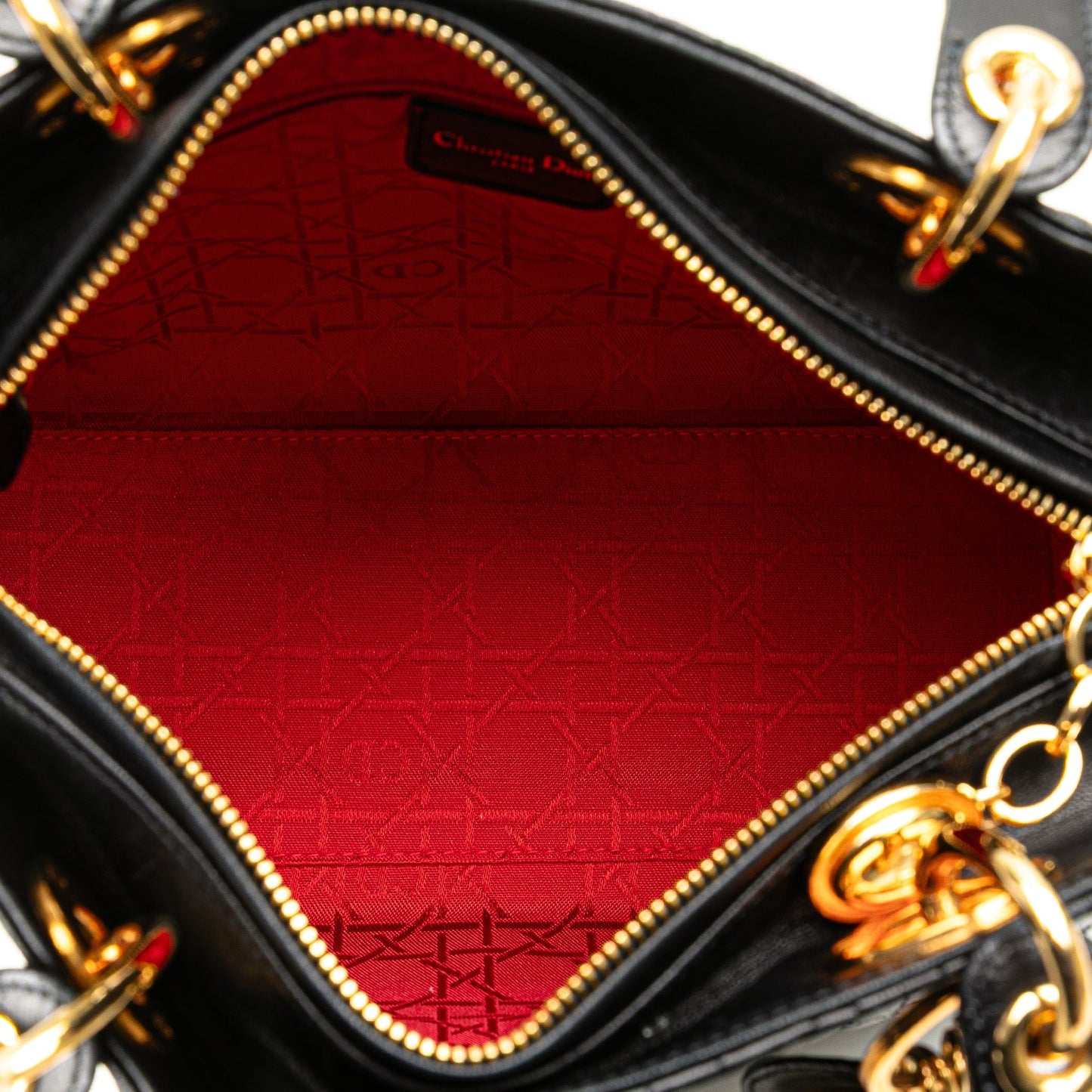Dior Medium Lambskin Cannage Lady Dior Black