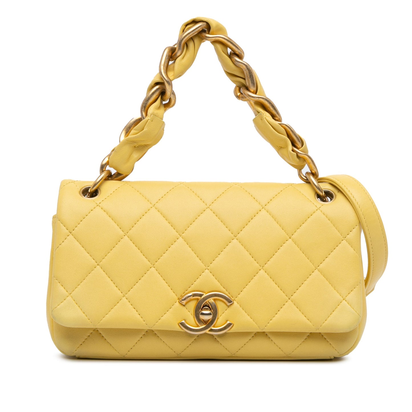 Chanel Quilted Lambskin Chain Is More Flap Yellow