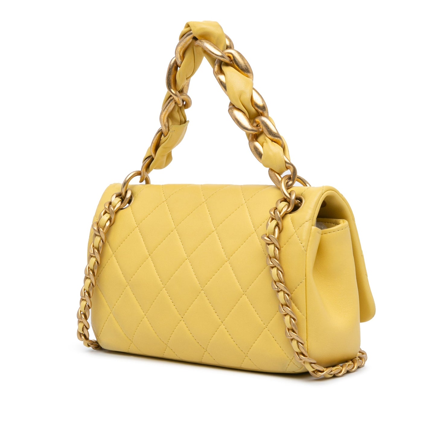 Chanel Quilted Lambskin Chain Is More Flap Yellow