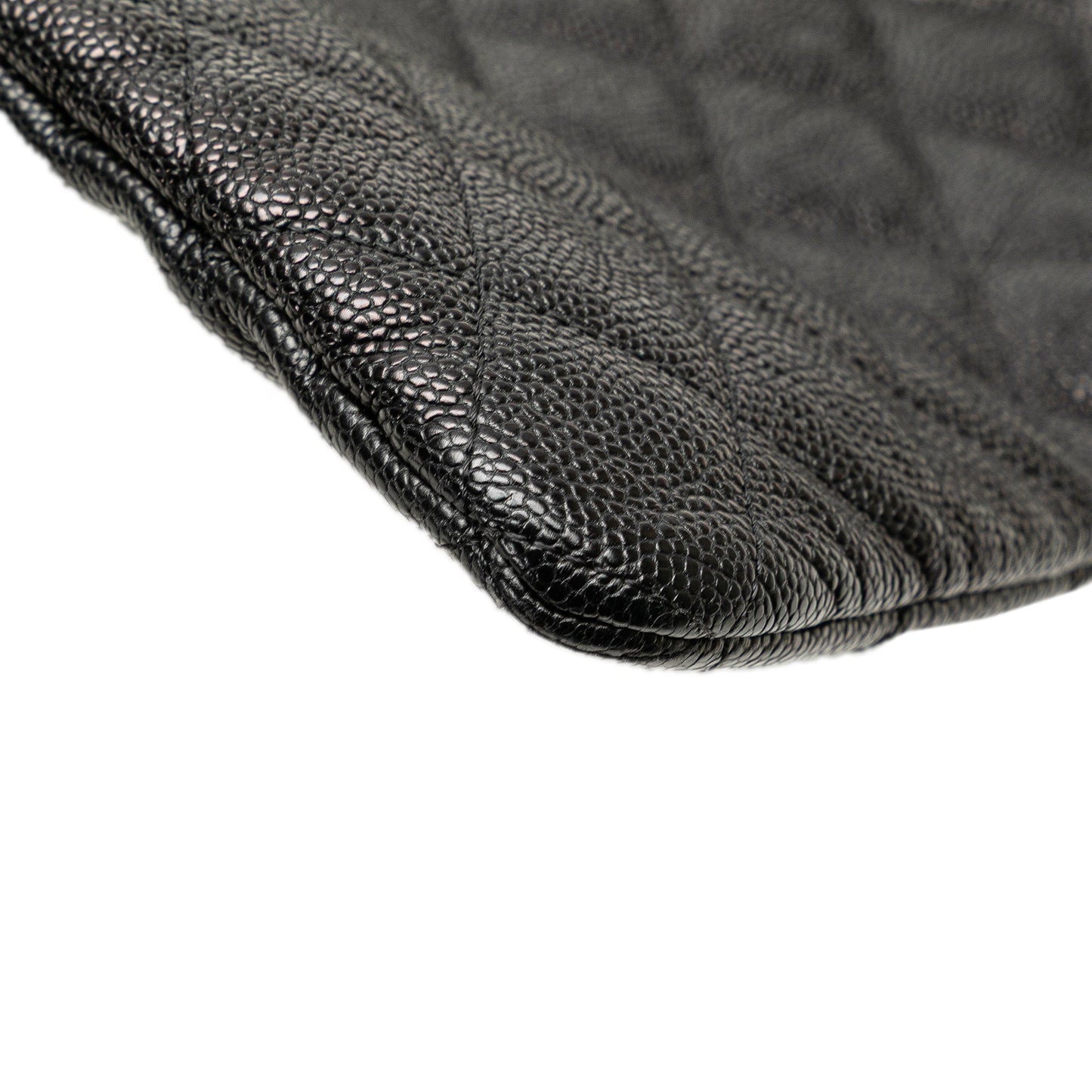 Chanel Medium Quilted Caviar Boy O Case Clutch Black