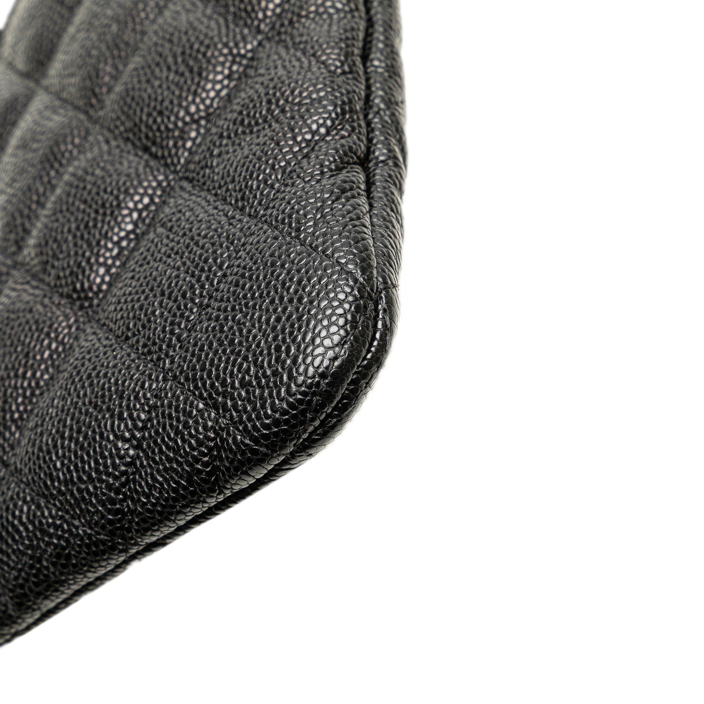 Chanel Medium Quilted Caviar Boy O Case Clutch Black