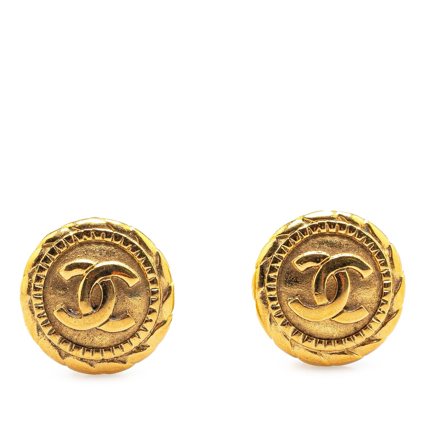 Chanel Gold Plated CC Clip On Earrings Gold