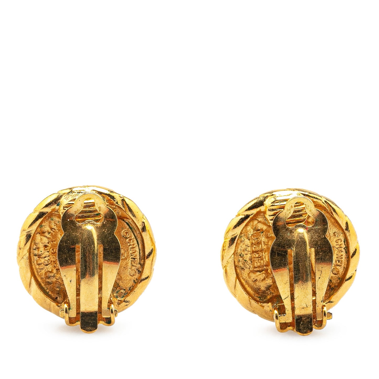 Chanel Gold Plated CC Clip On Earrings Gold