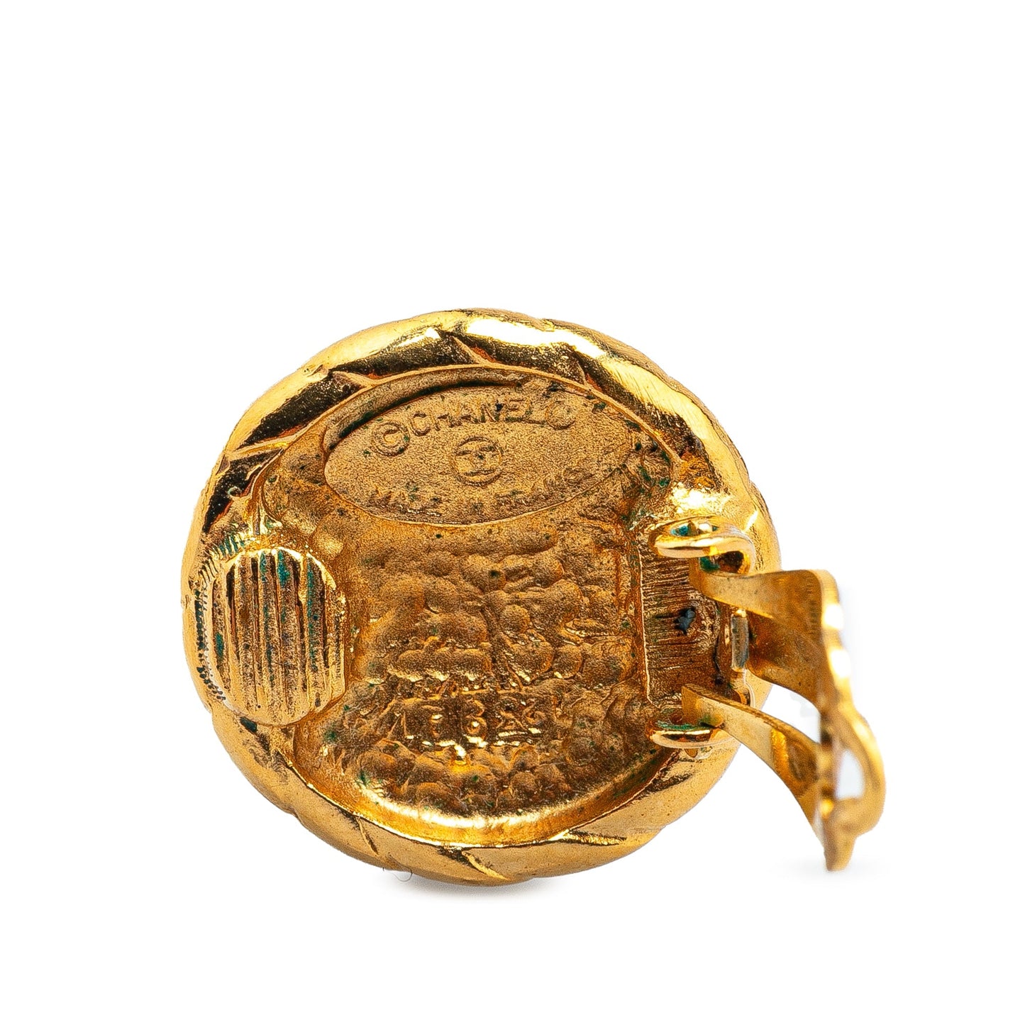 Chanel Gold Plated CC Clip On Earrings Gold