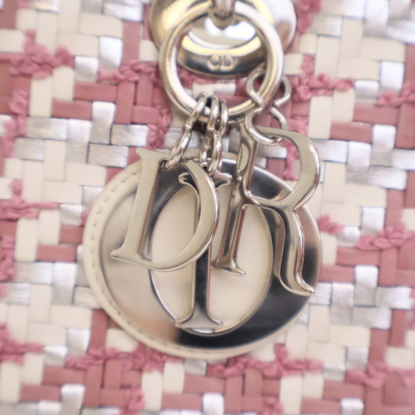 Dior Medium Lambskin And Tweed Lady Dior Pink