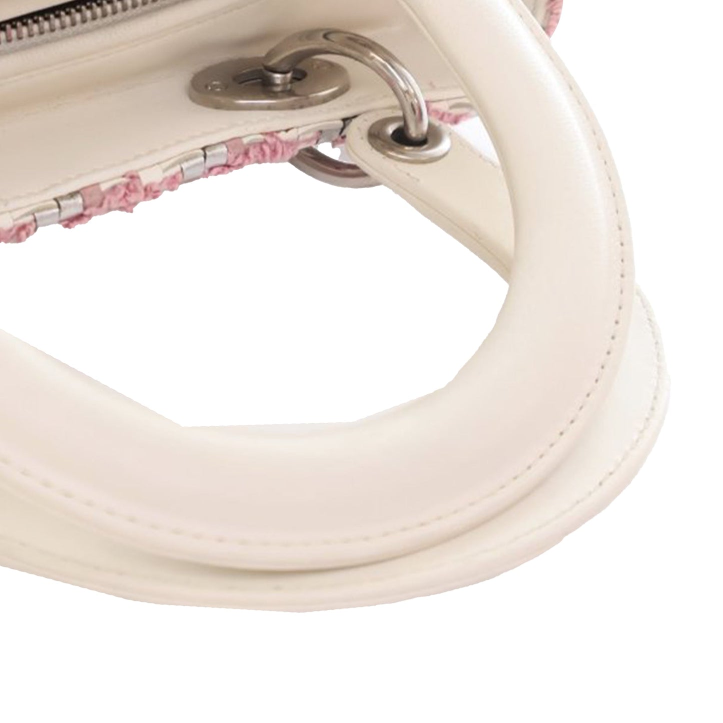 Dior Medium Lambskin And Tweed Lady Dior Pink