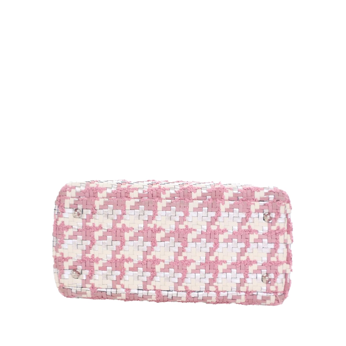 Dior Medium Lambskin And Tweed Lady Dior Pink