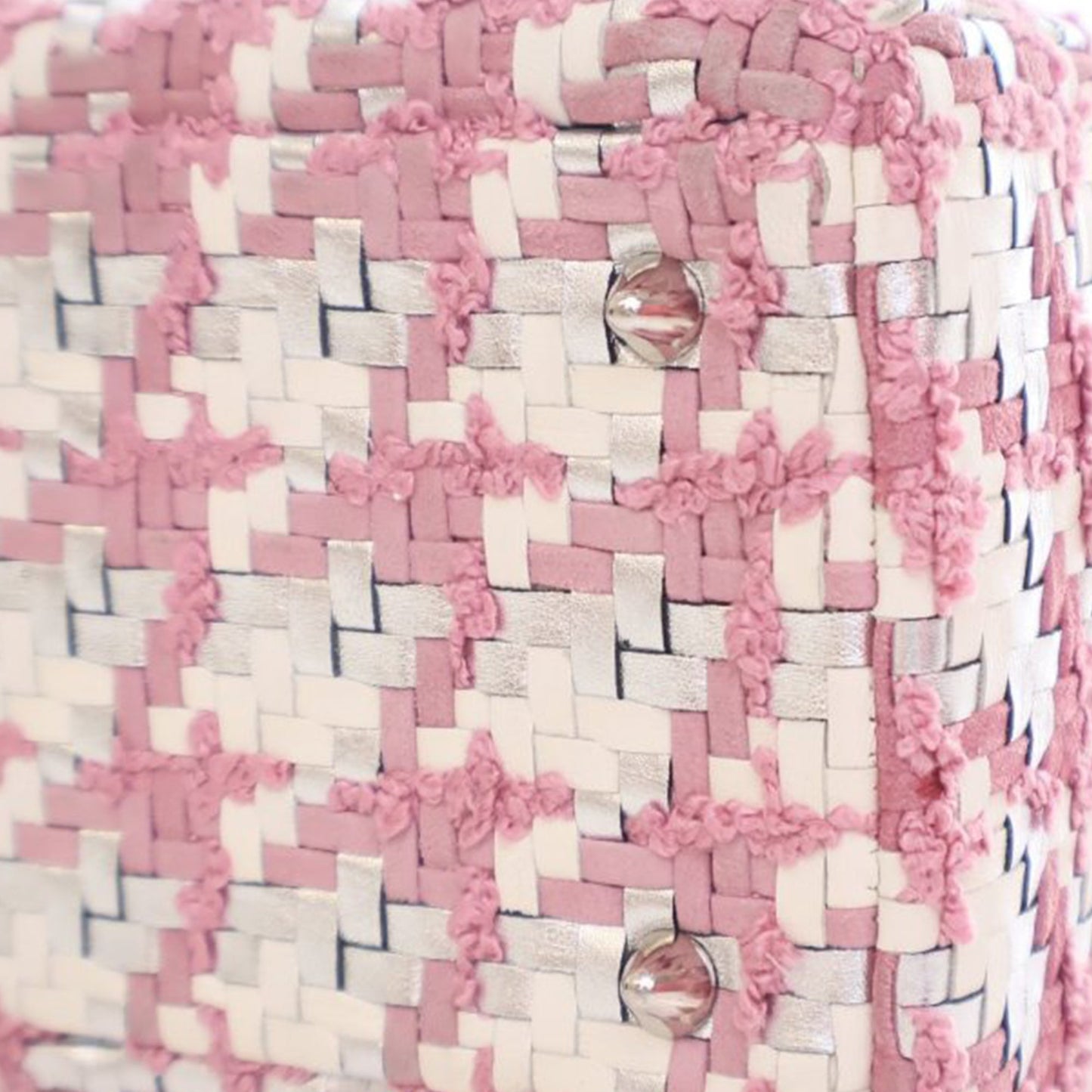 Dior Medium Lambskin And Tweed Lady Dior Pink