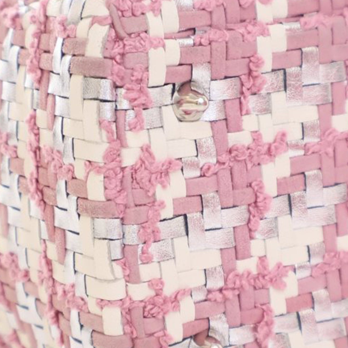 Dior Medium Lambskin And Tweed Lady Dior Pink