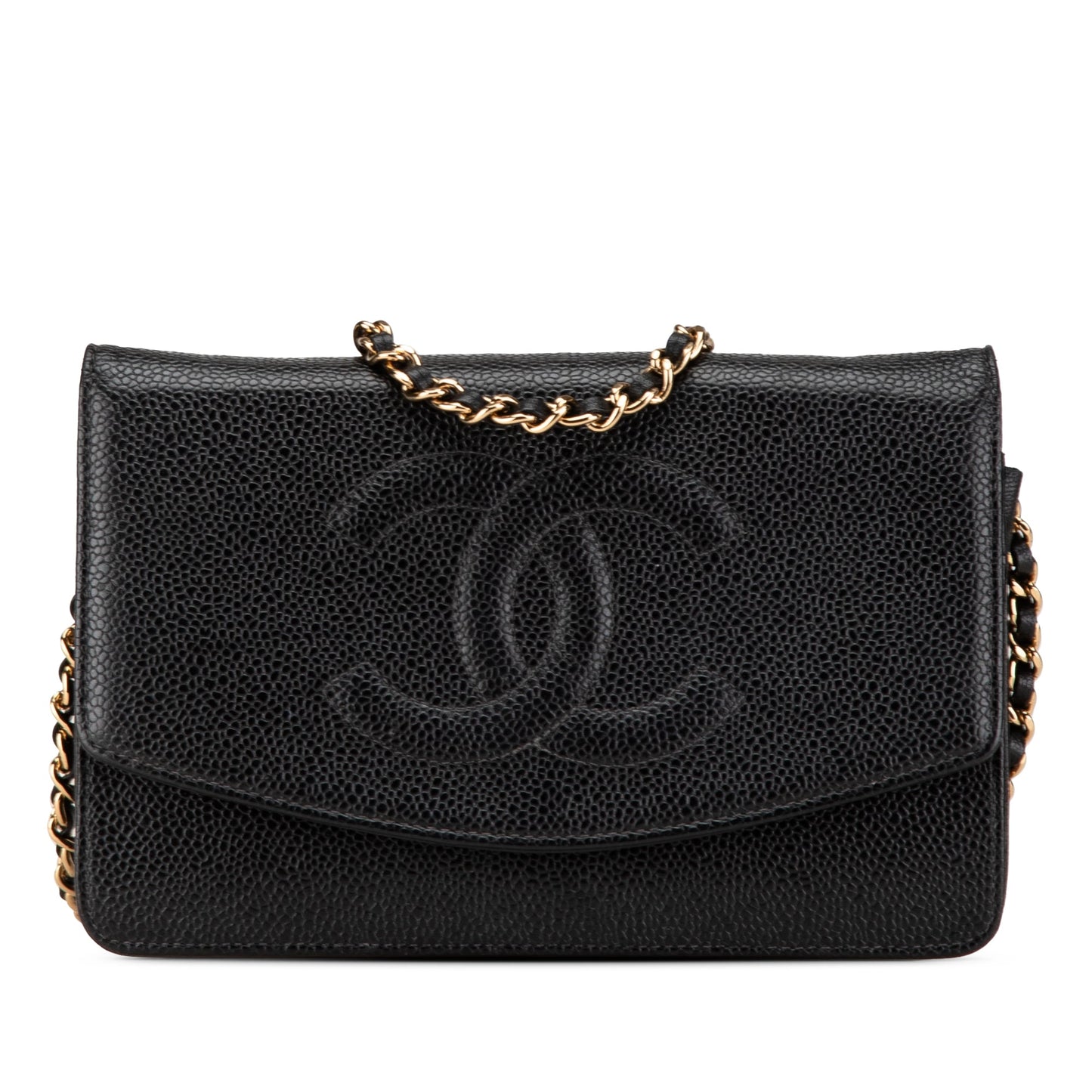 Chanel CC Caviar Wallet on Chain Black