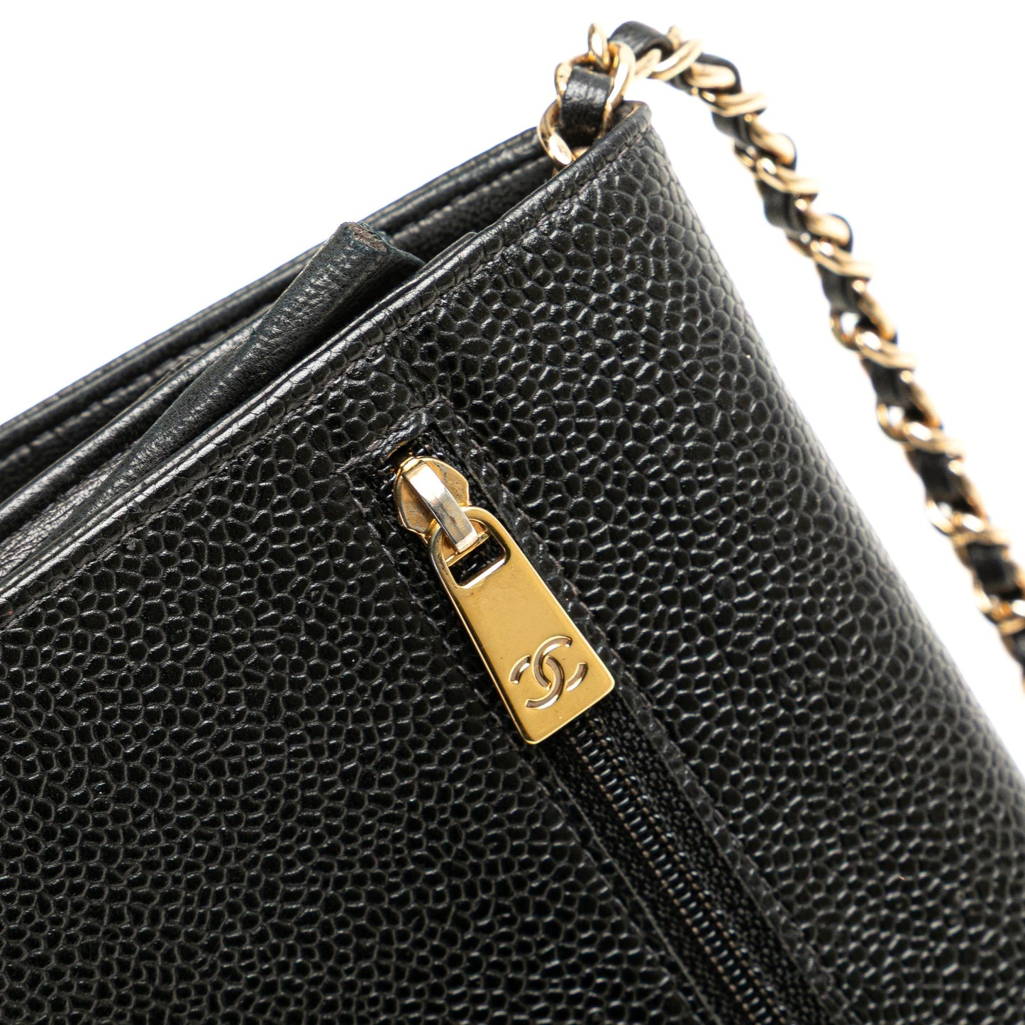 Chanel CC Caviar Wallet on Chain Black