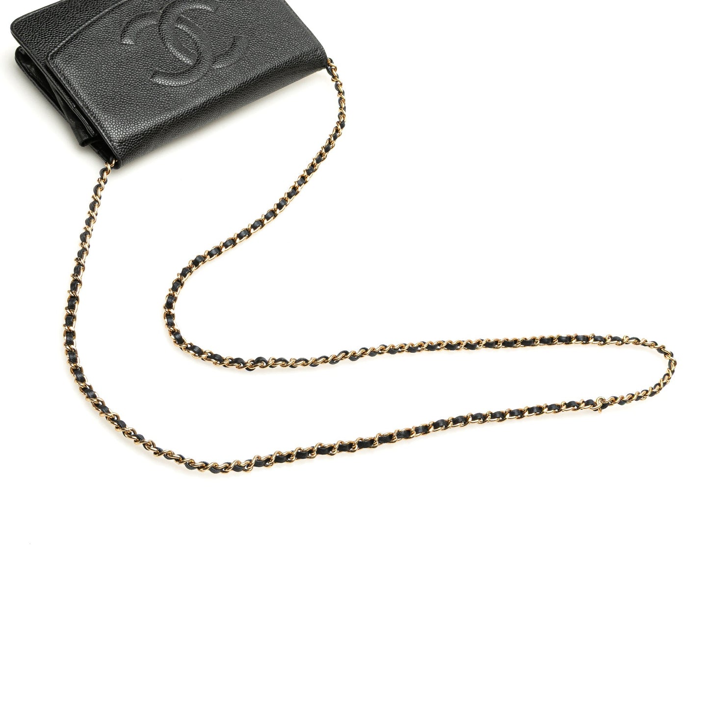 Chanel CC Caviar Wallet on Chain Black
