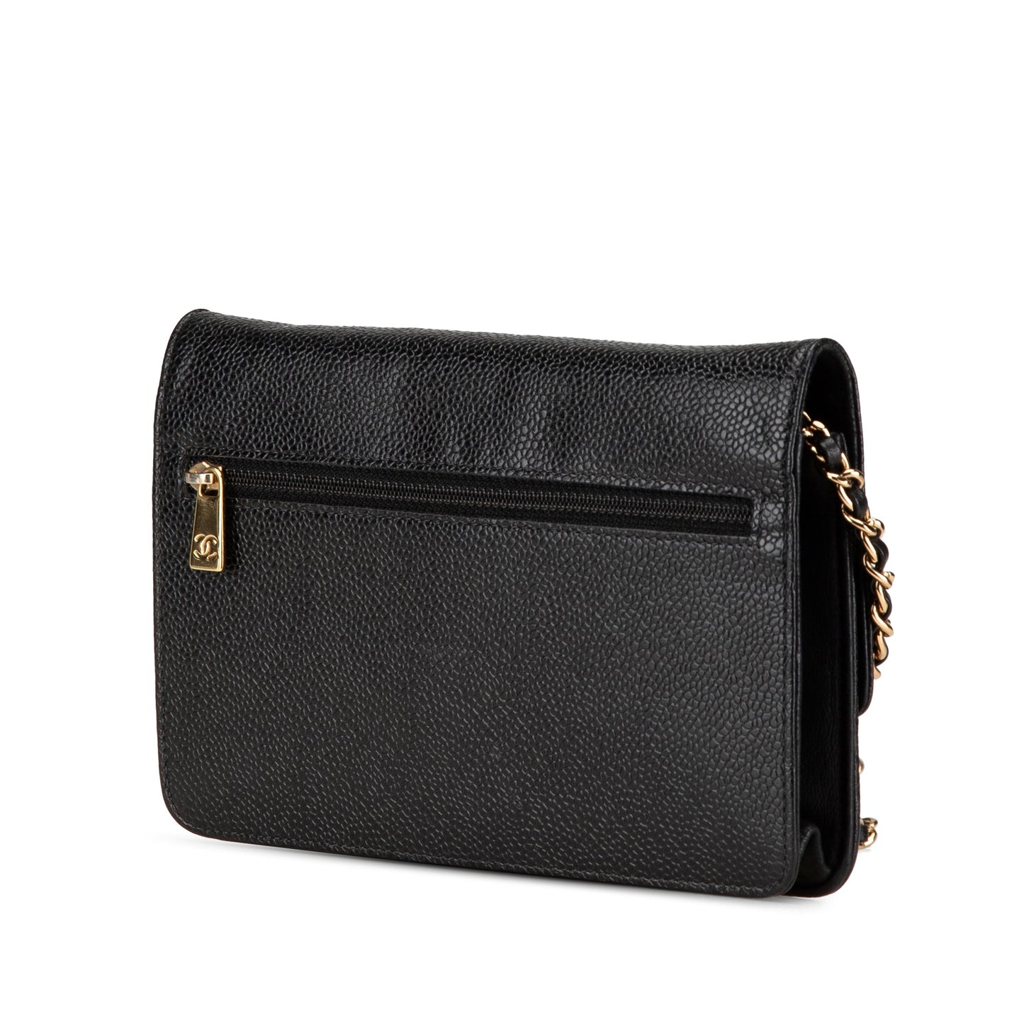 Chanel CC Caviar Wallet on Chain Black