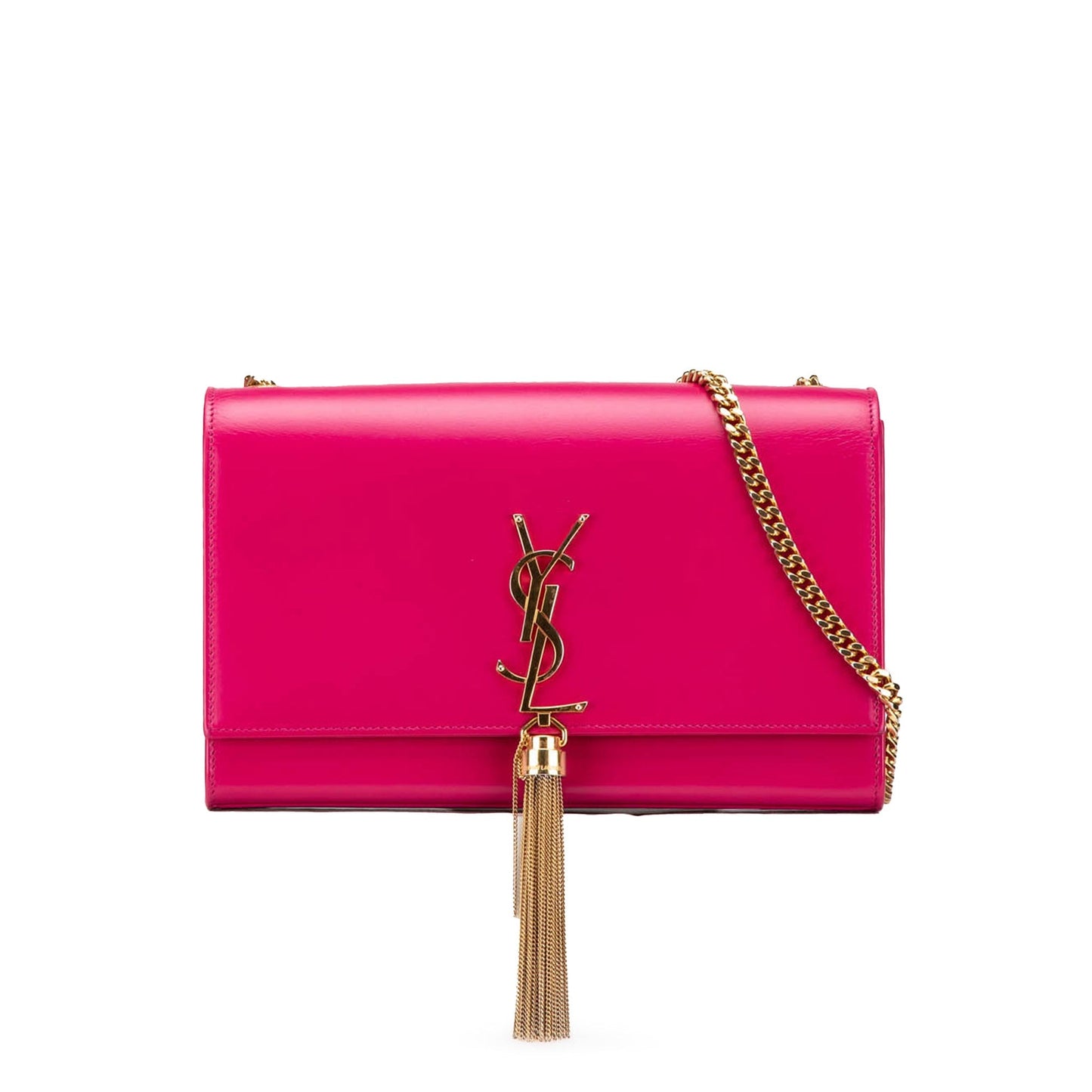 Saint Laurent Medium Smooth Calfskin Classic Monogram Kate Tassel Crossbody Pink