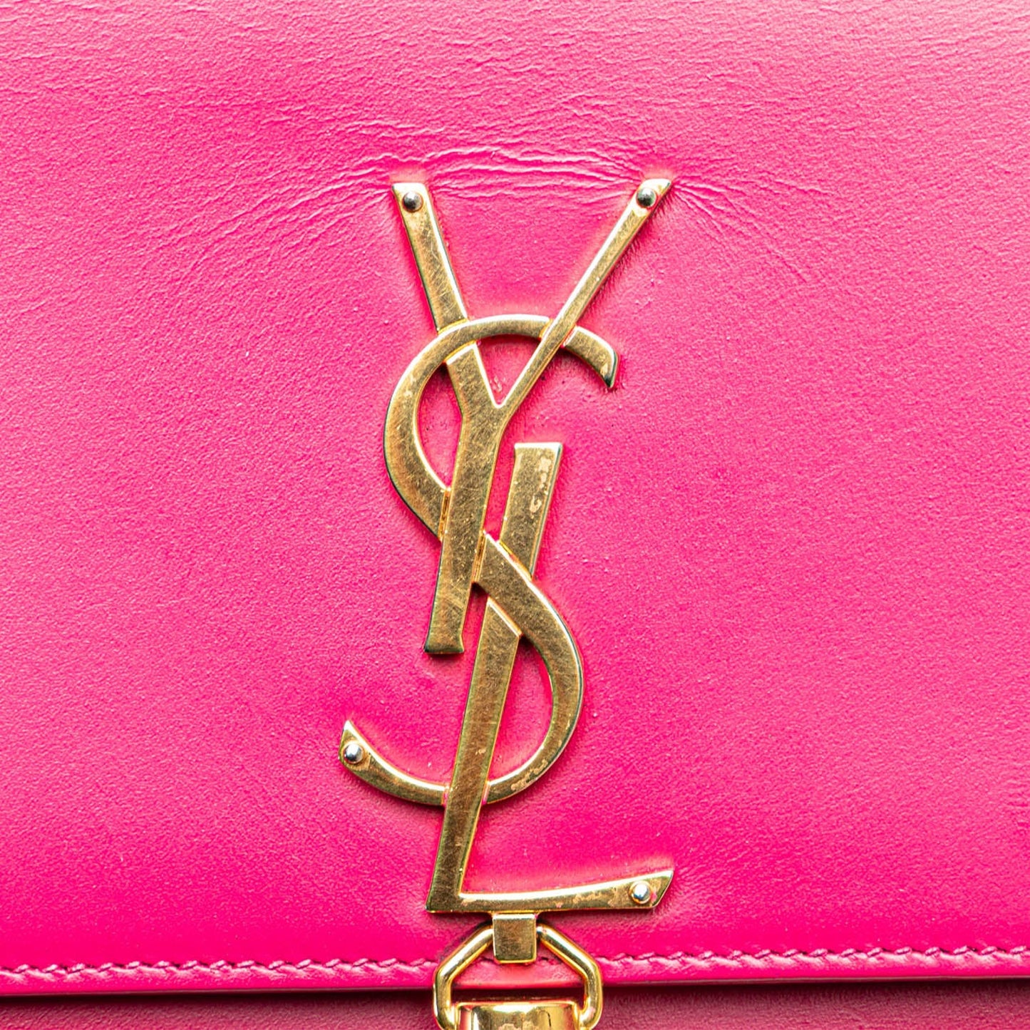 Saint Laurent Medium Smooth Calfskin Classic Monogram Kate Tassel Crossbody Pink