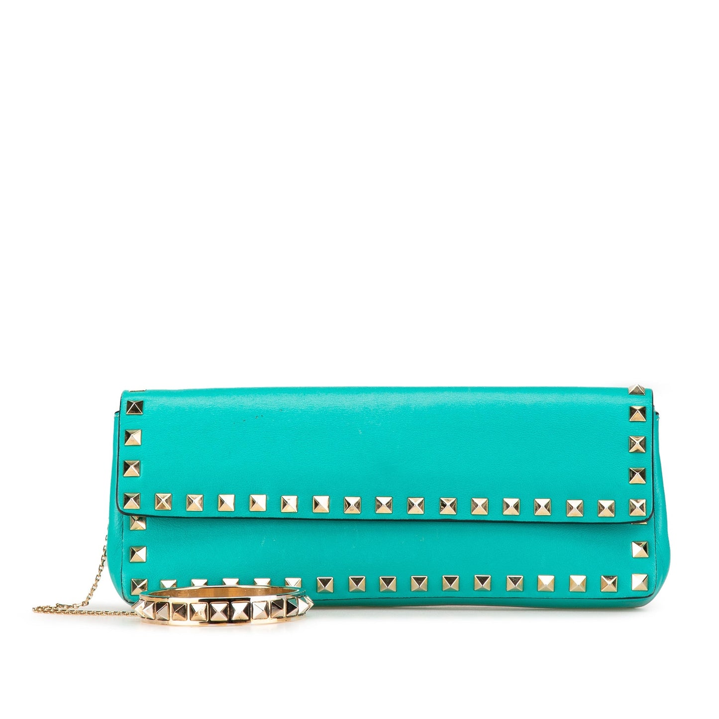 Valentino Nappa Rockstud Bangle Clutch Blue