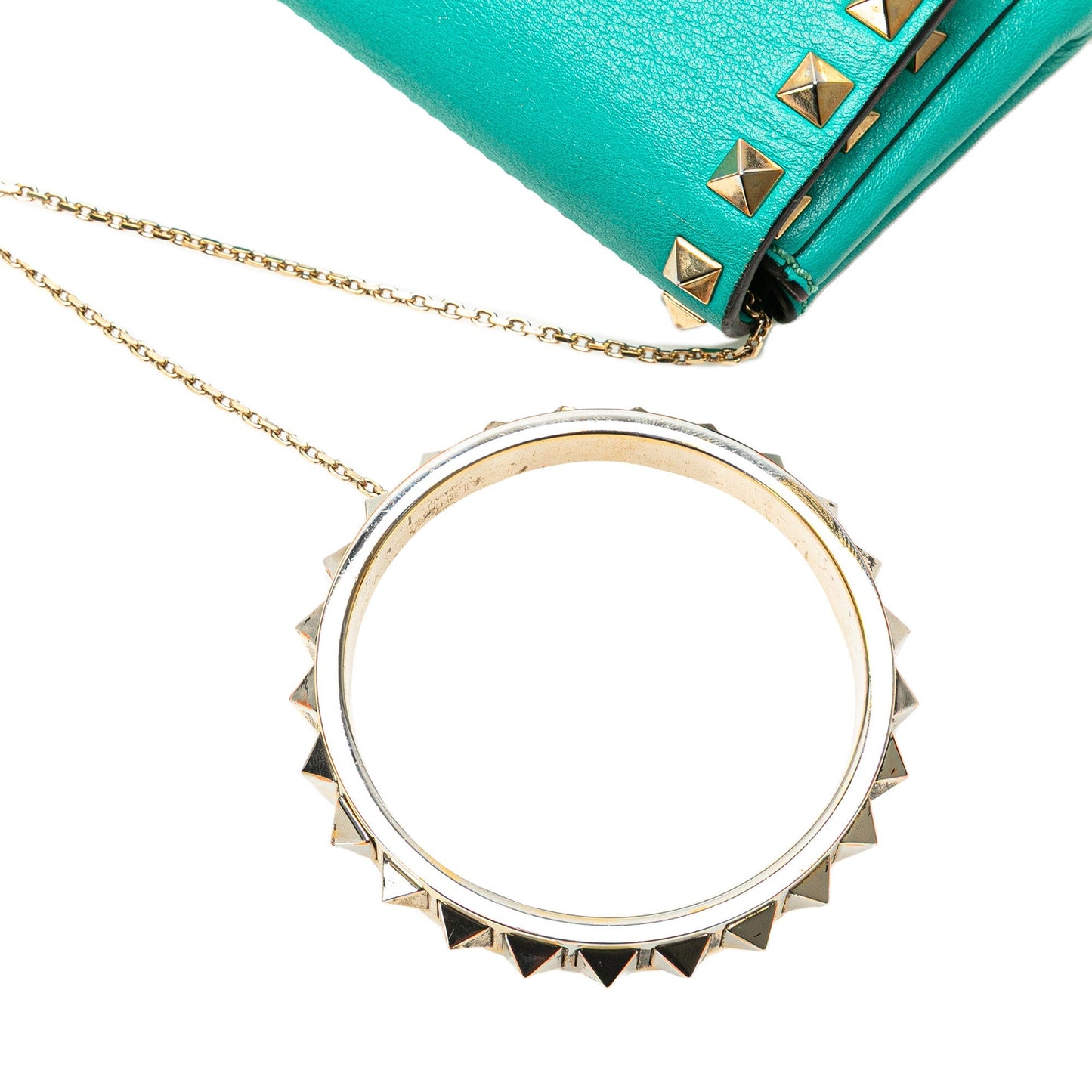 Valentino Nappa Rockstud Bangle Clutch Blue