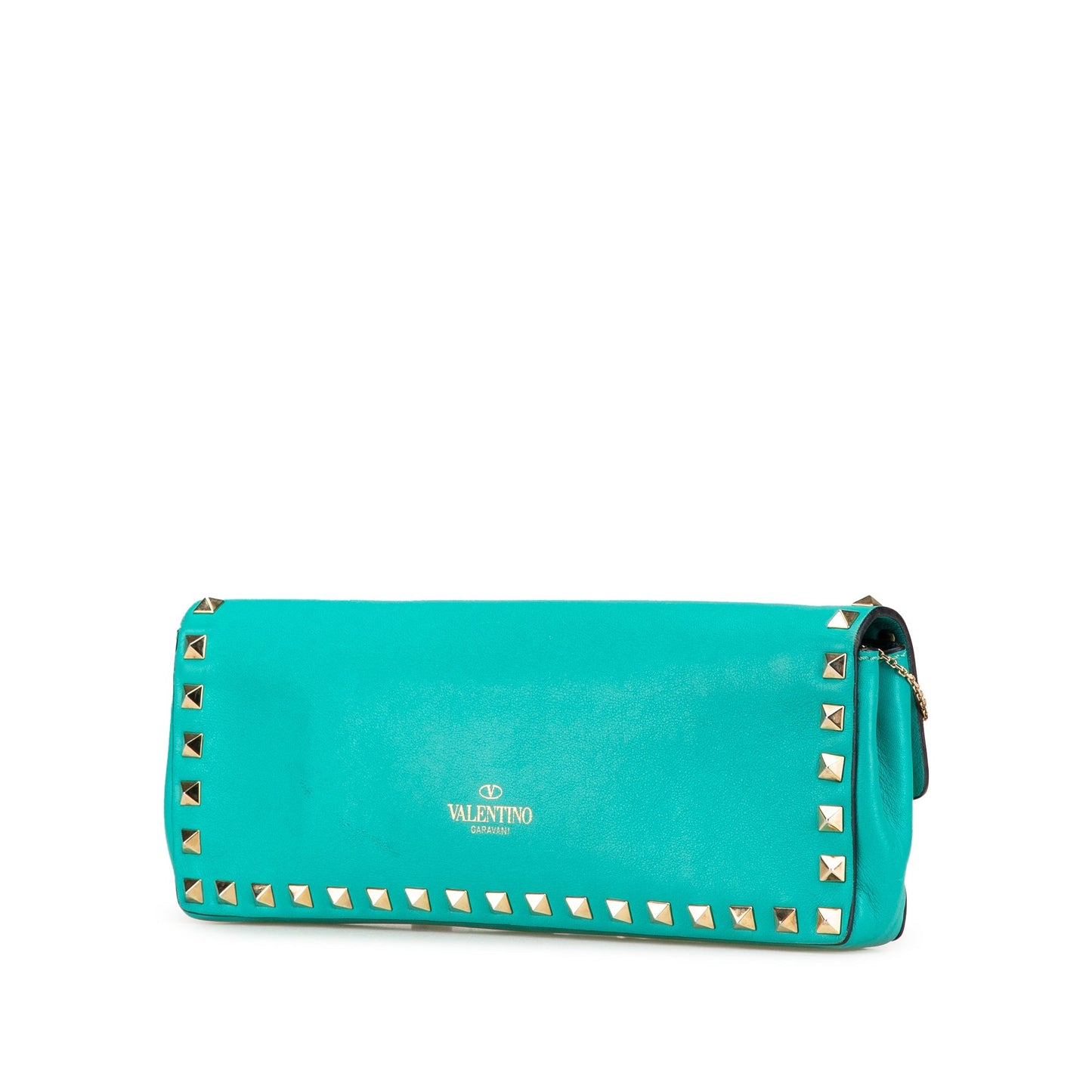 Valentino Nappa Rockstud Bangle Clutch Blue