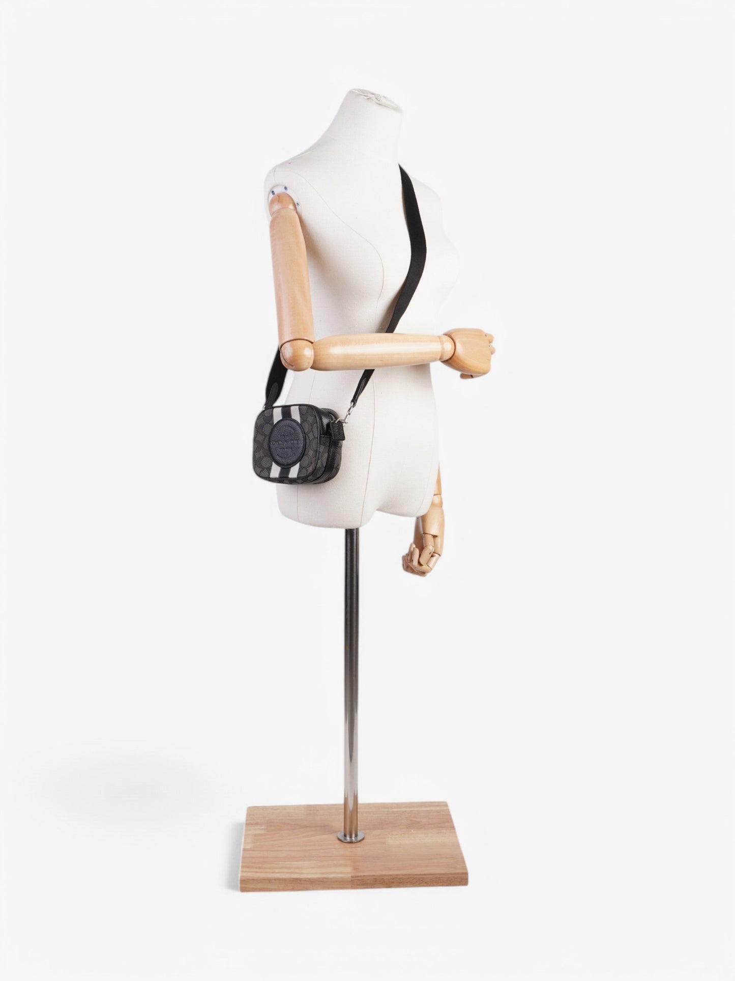Coach Dempsey Camera Bag  Black / White Canvas
