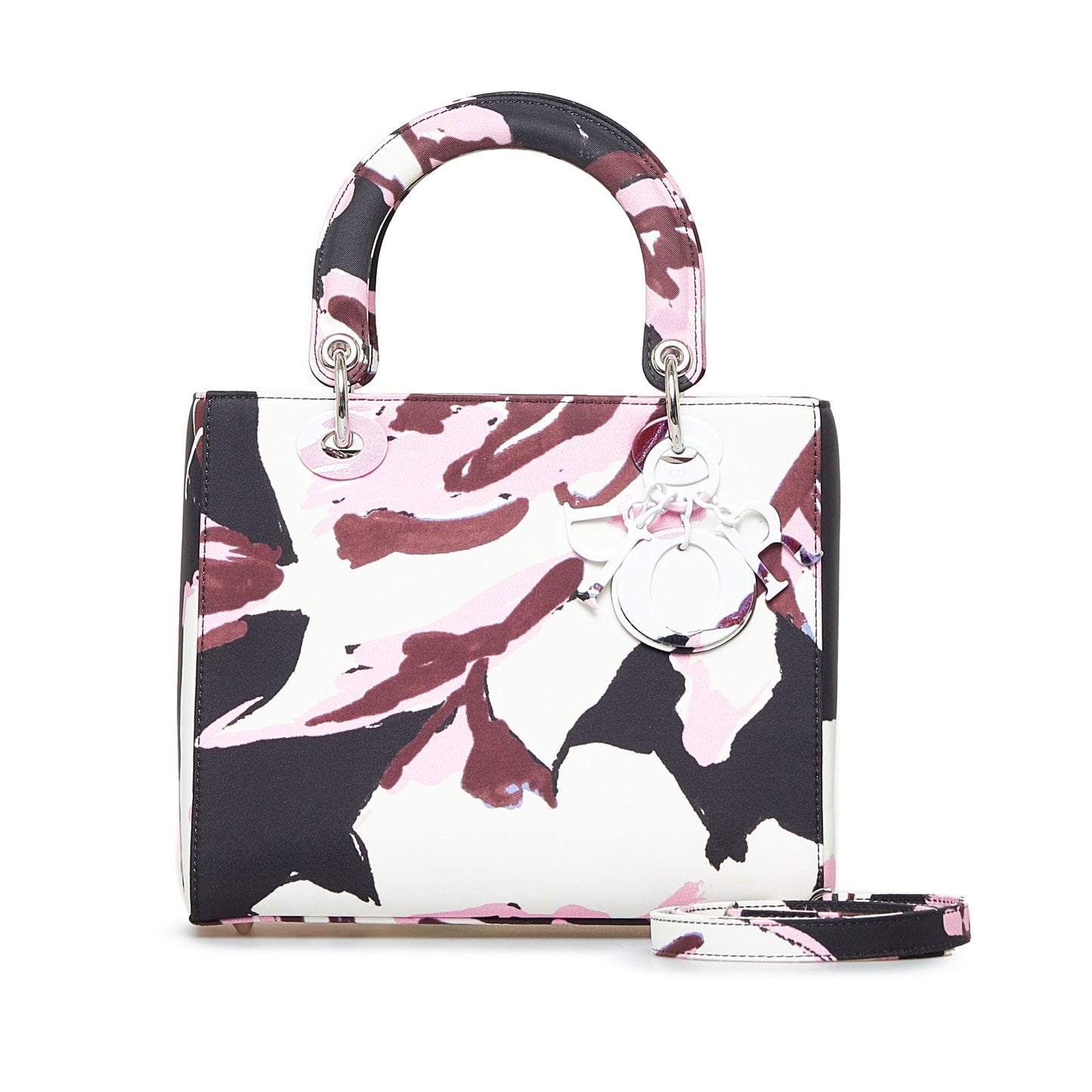 Dior Medium Canvas Floral Graffiti Lady Dior White