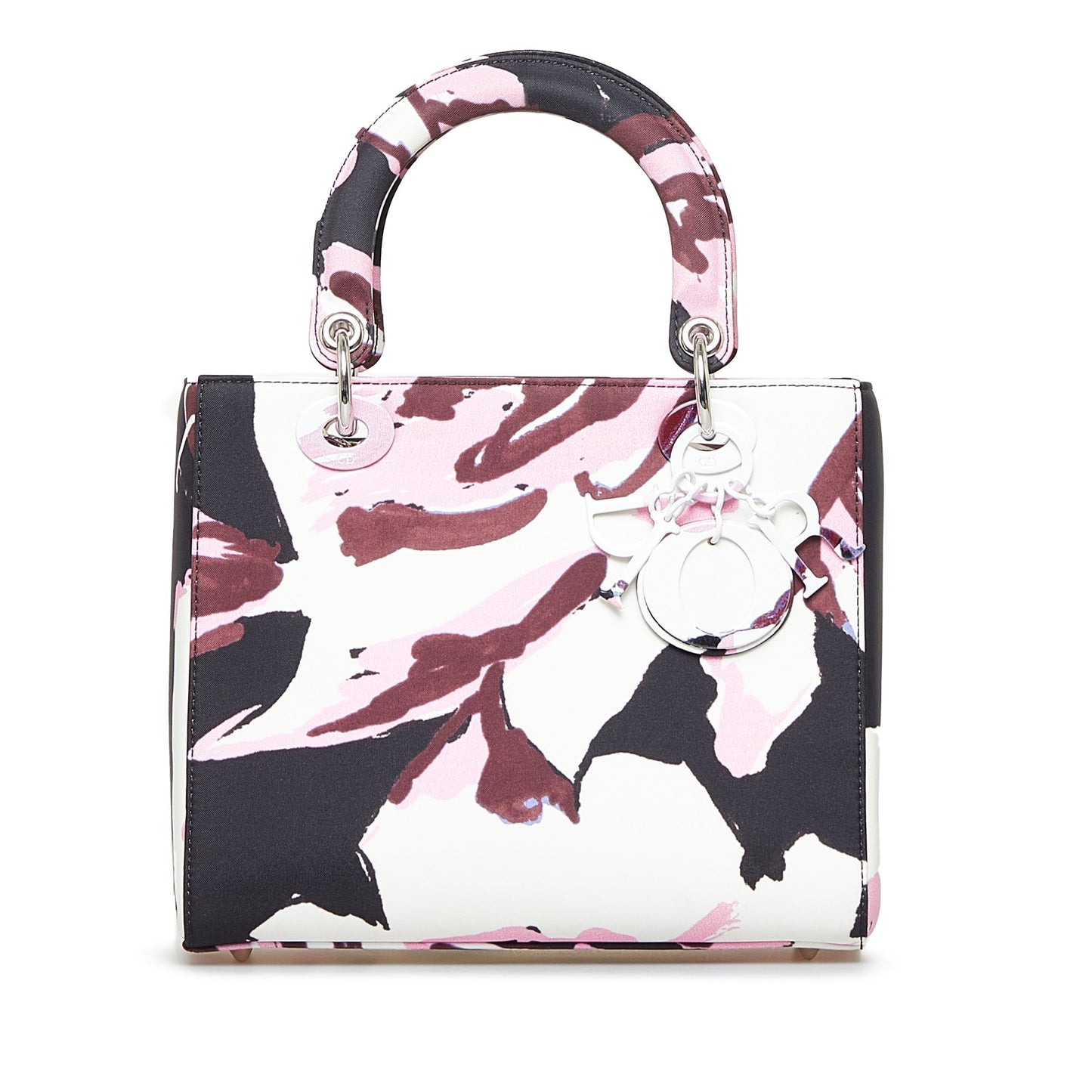 Dior Medium Canvas Floral Graffiti Lady Dior White