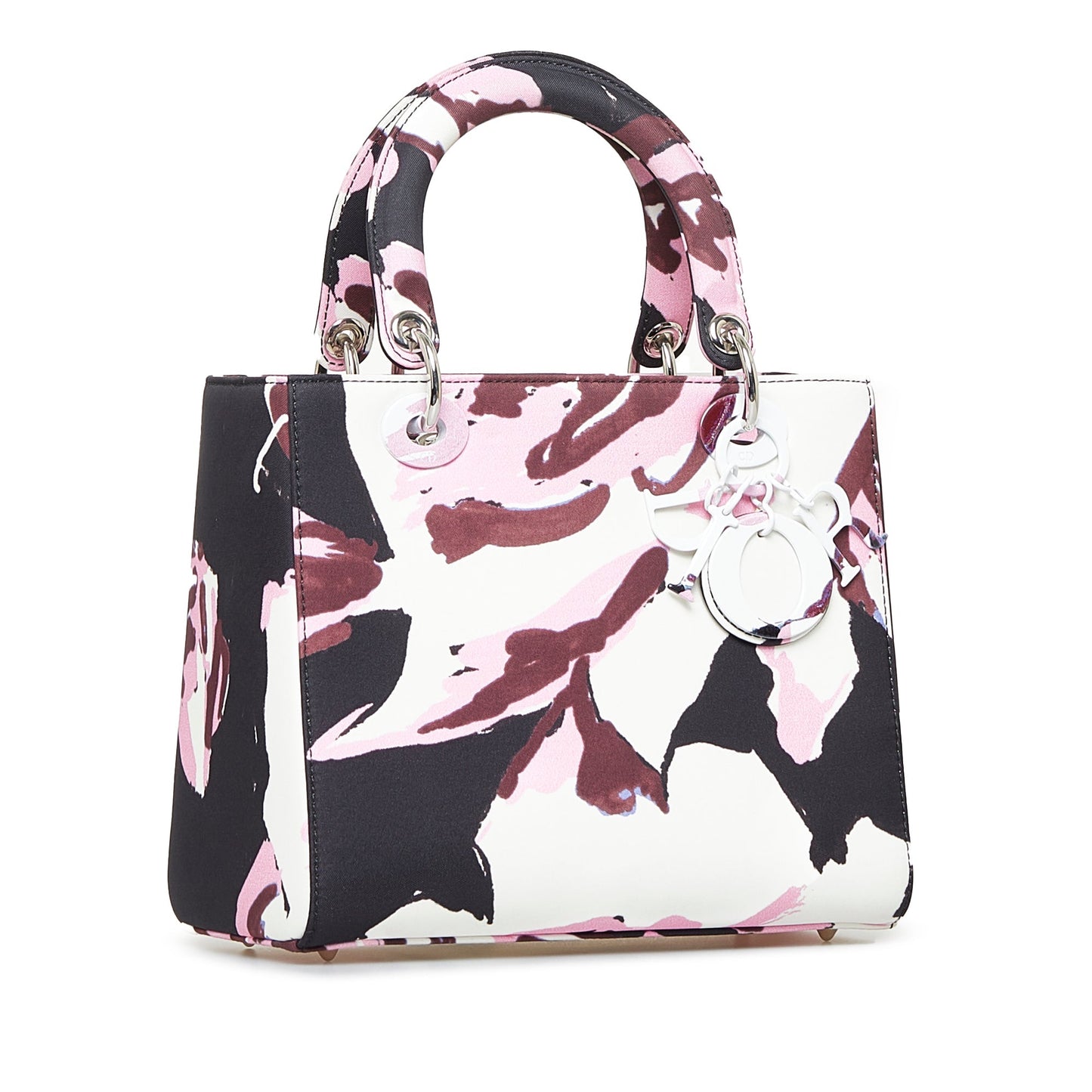 Dior Medium Canvas Floral Graffiti Lady Dior White