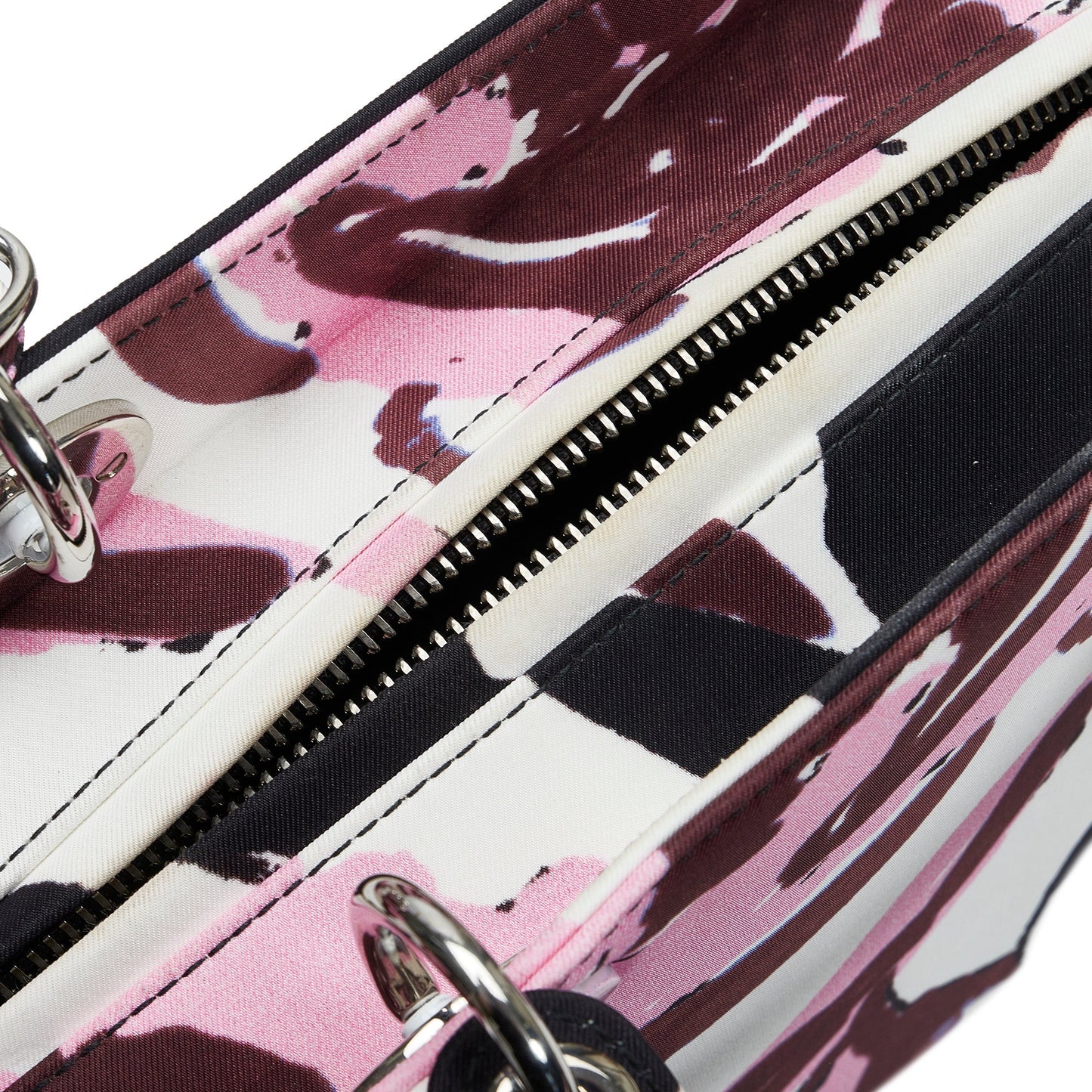 Dior Medium Canvas Floral Graffiti Lady Dior White