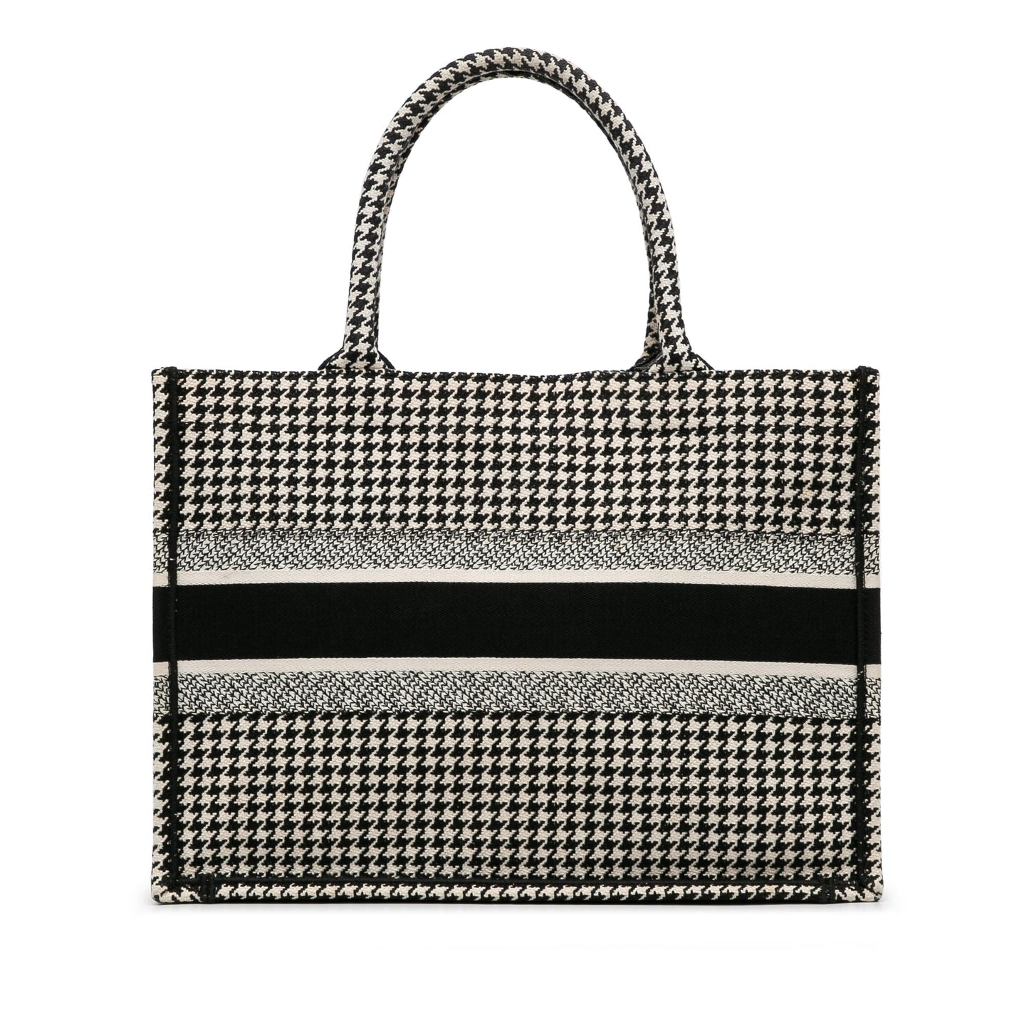 Dior Medium Houndstooth Book Tote Black