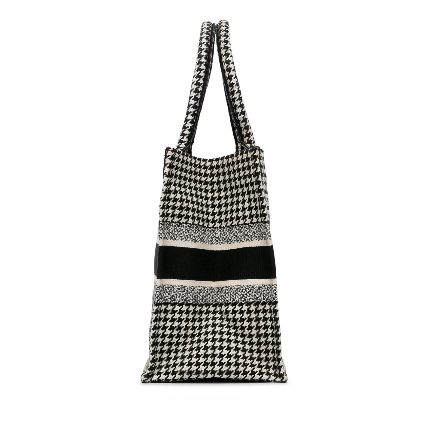 Dior Medium Houndstooth Book Tote Black