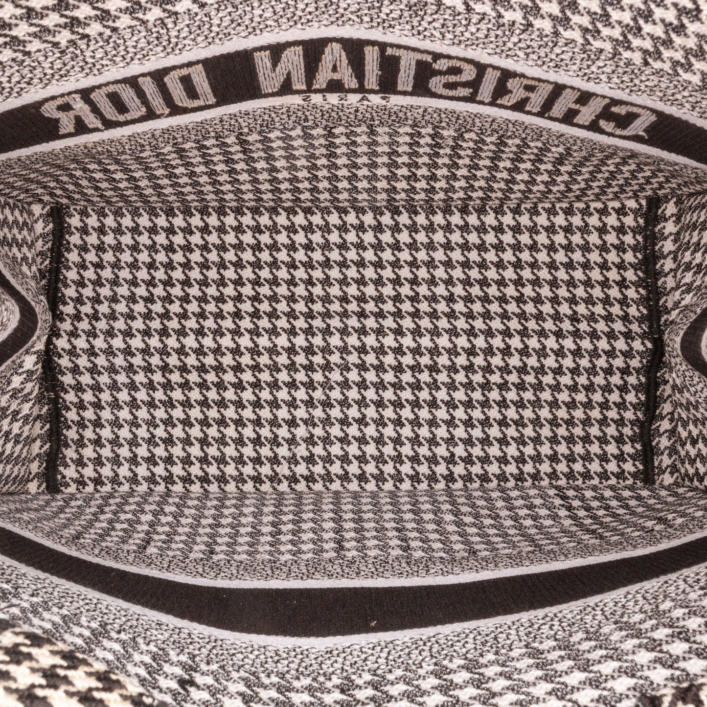Dior Medium Houndstooth Book Tote Black