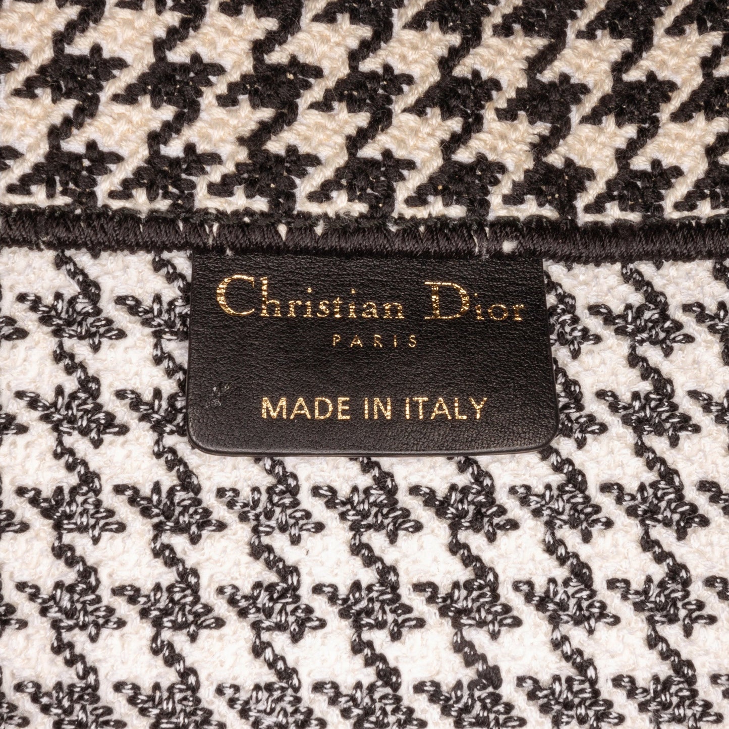 Dior Medium Houndstooth Book Tote Black