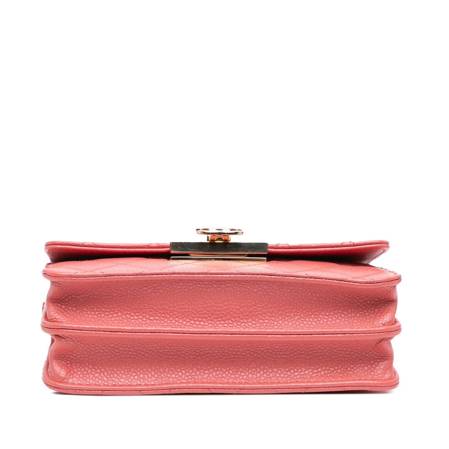 Chanel Quilted Caviar Golden Class Wallet On Chain Pink