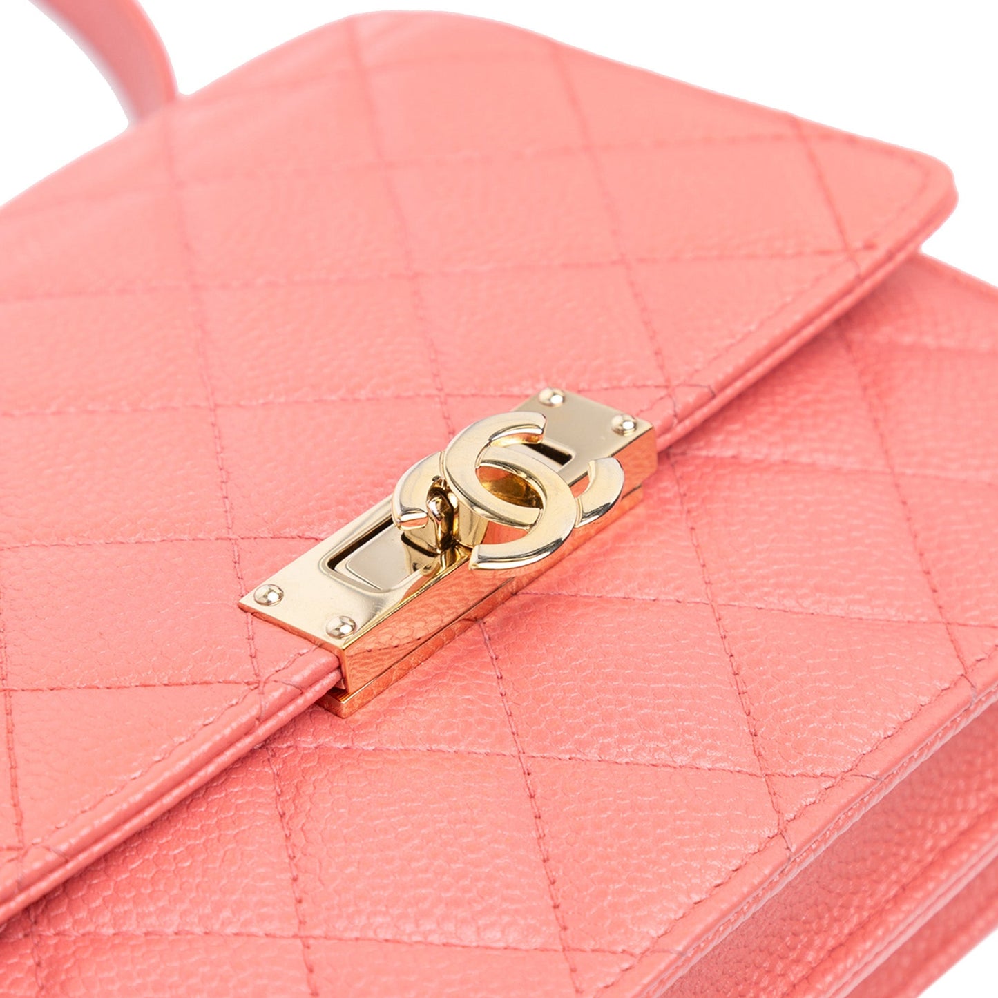Chanel Quilted Caviar Golden Class Wallet On Chain Pink