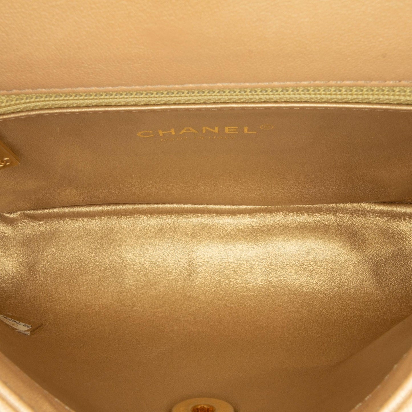 Chanel Quilted Lambskin CC Logo Bar Shoulder Bag Brown